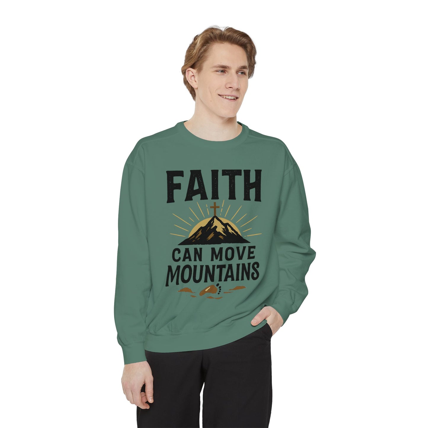 Faith-Inspired Garment-Dyed Sweatshirt | Cozy Christian Apparel, Inspirational Gift, Faith Merchandise, Unisex Crewneck, Casual Sweat