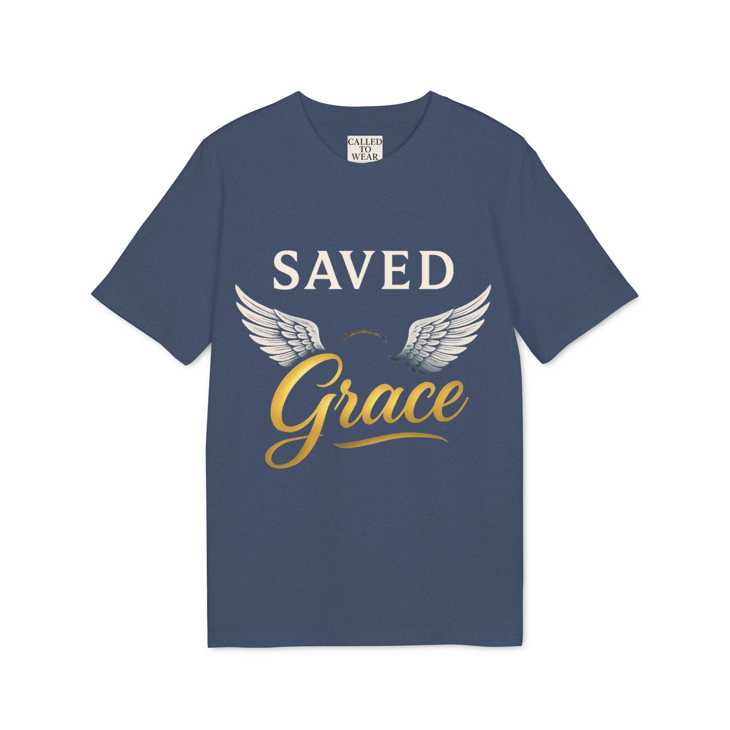 Faith Graphic T-Shirt - Saved Grace with Wings - Christian Gift