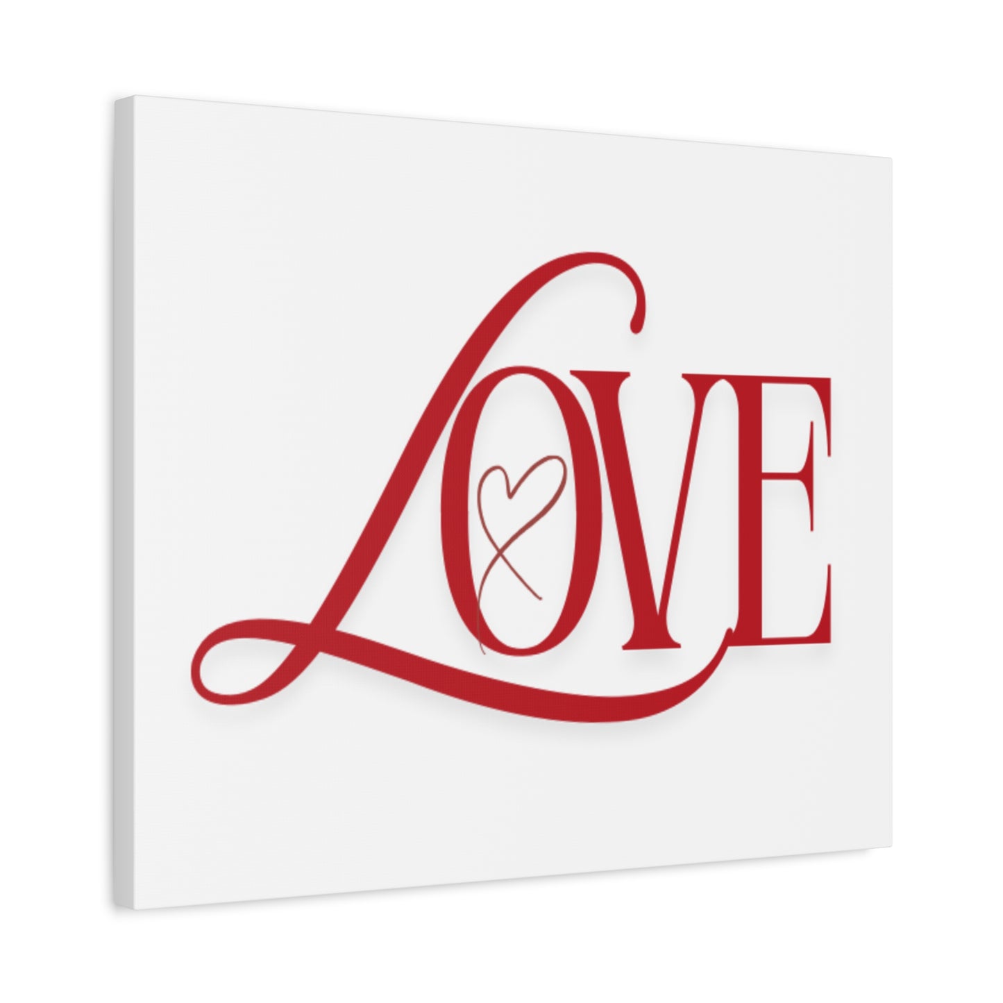 Red Script LOVE with Heart Canvas