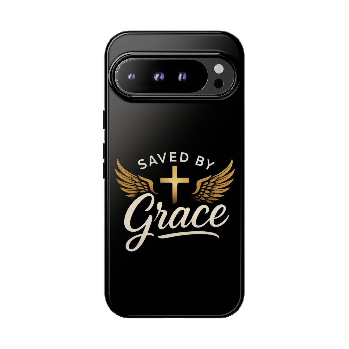 Christian Phone Case - Saved by Grace Design, Unique Gift for Believers, Inspirational Accessory, Stylish Christian Decor