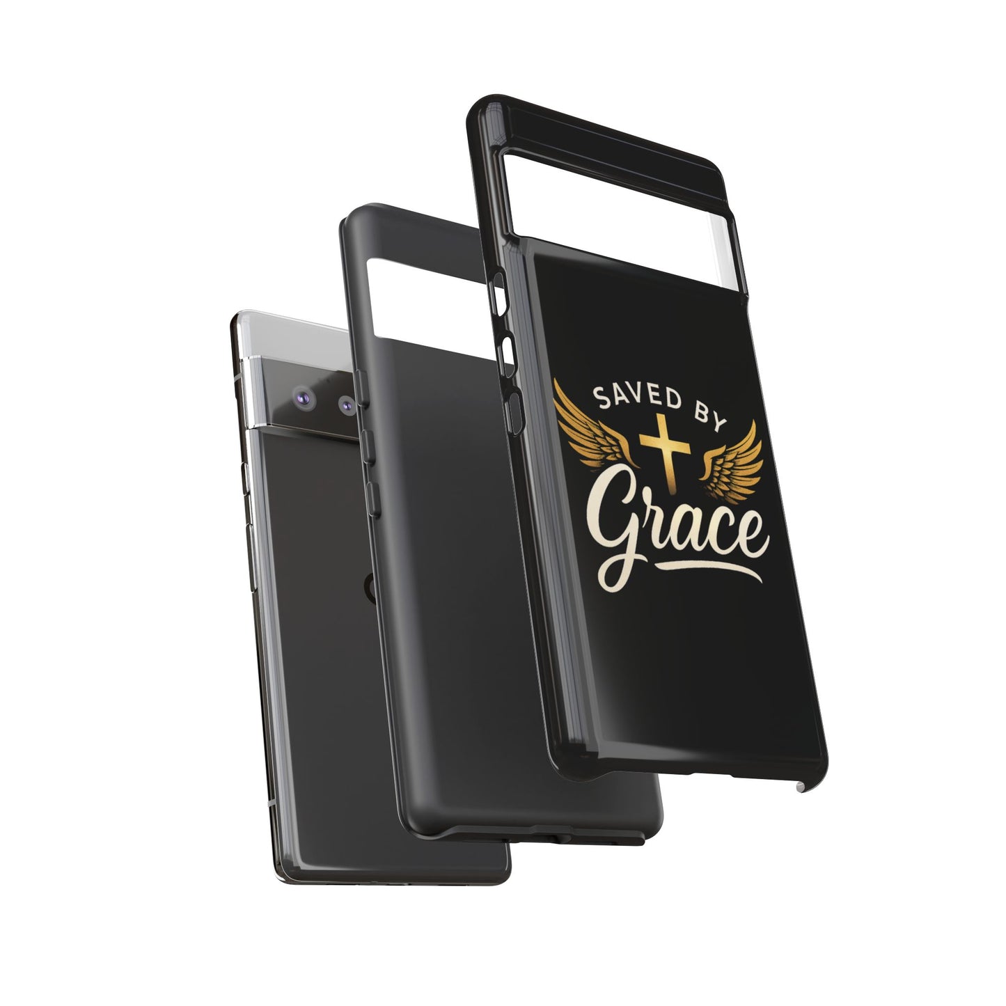 Christian Phone Case - Saved by Grace Design, Unique Gift for Believers, Inspirational Accessory, Stylish Christian Decor