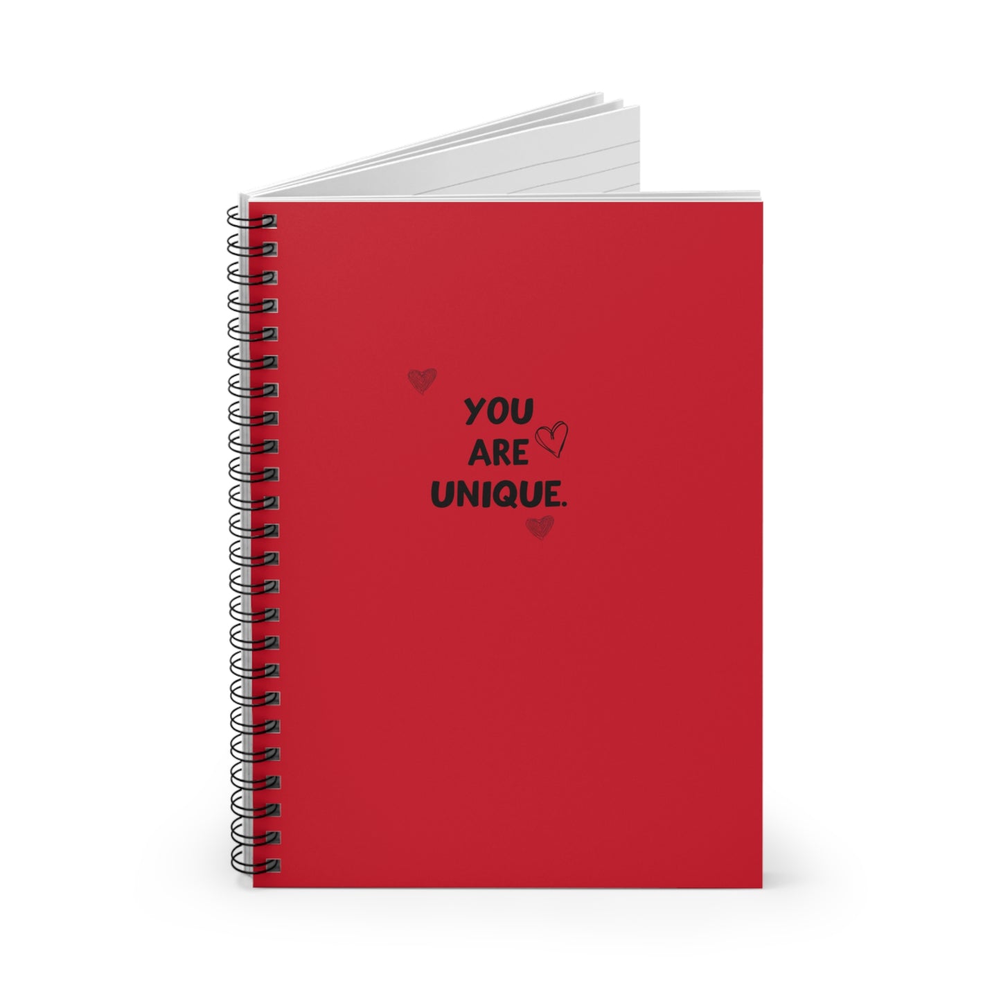 You Are Unique notebook Spiral Notebook | 6x8 ruled journal, red cover
