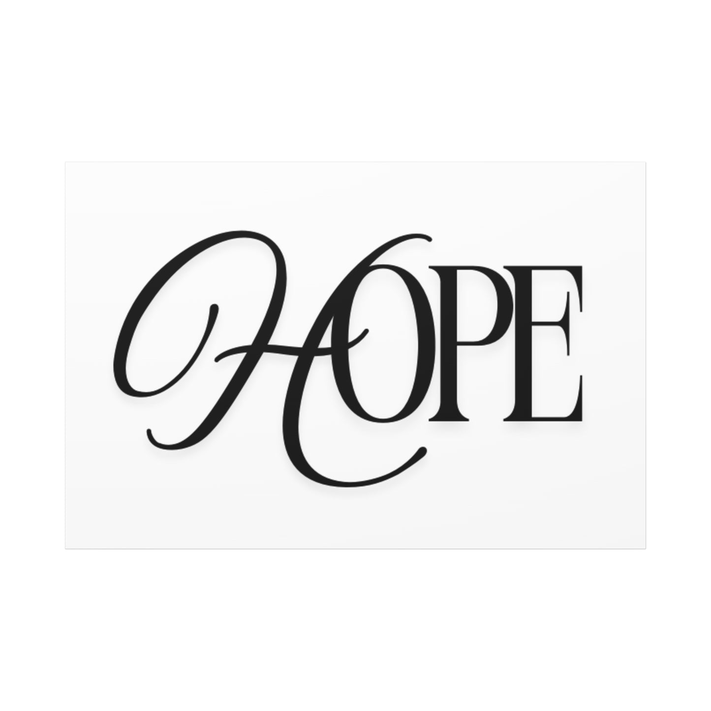 Hope Script Wall Art Canvas | Matte Stretched Canvas