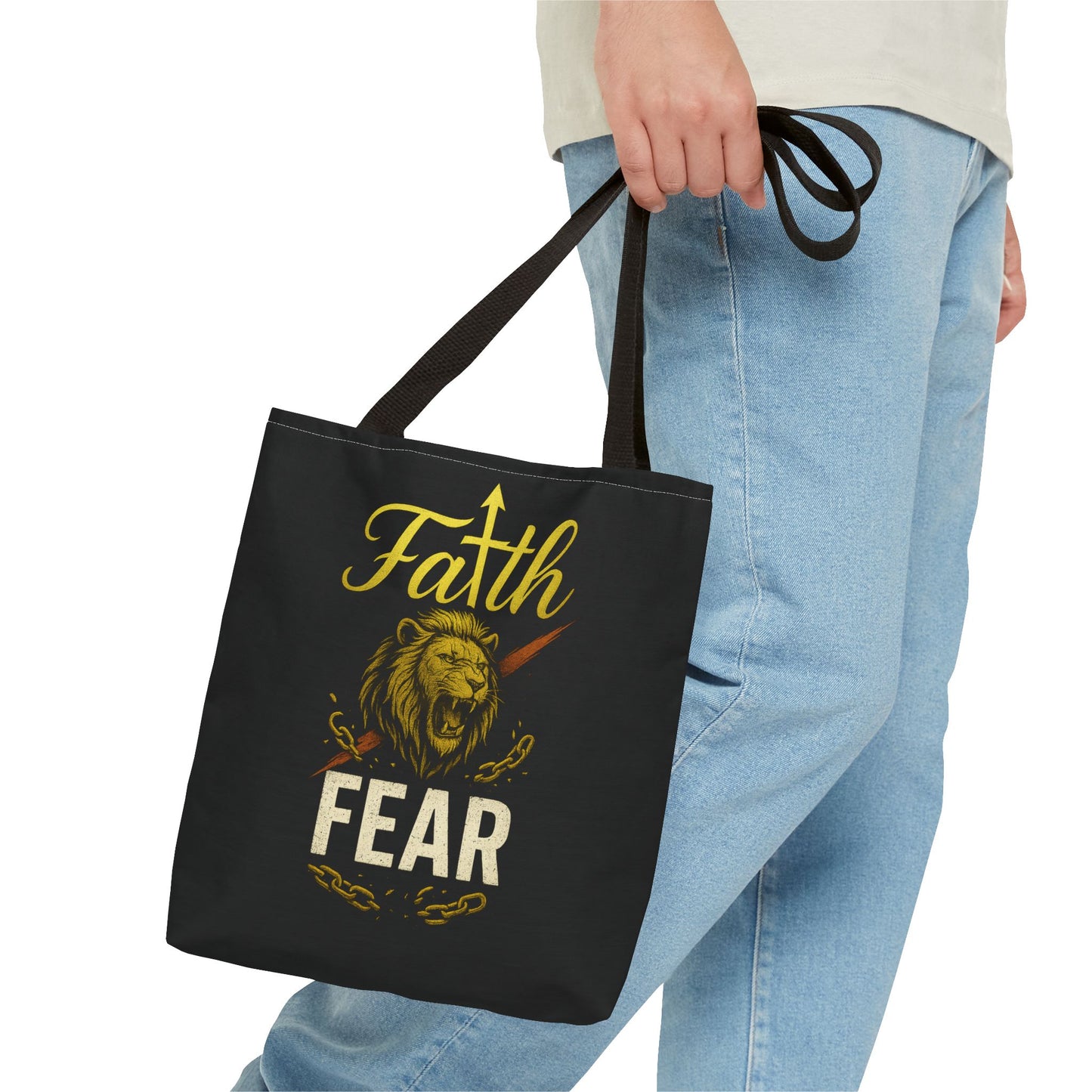Fearless Faith Tote Bag | Motivational Carryall | Stylish Grocery Bag, Beach Bag, Gift for Friends, Inspirational Accessory
