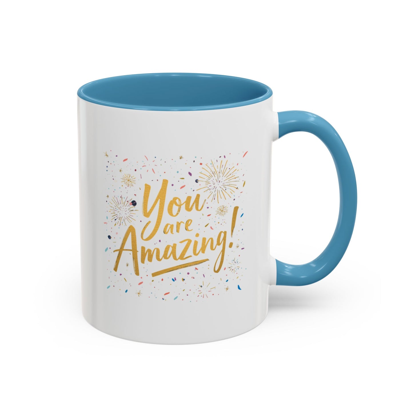 You Are Amazing Hand-Lettered Confetti Mug, Ceramic Coffee Mug