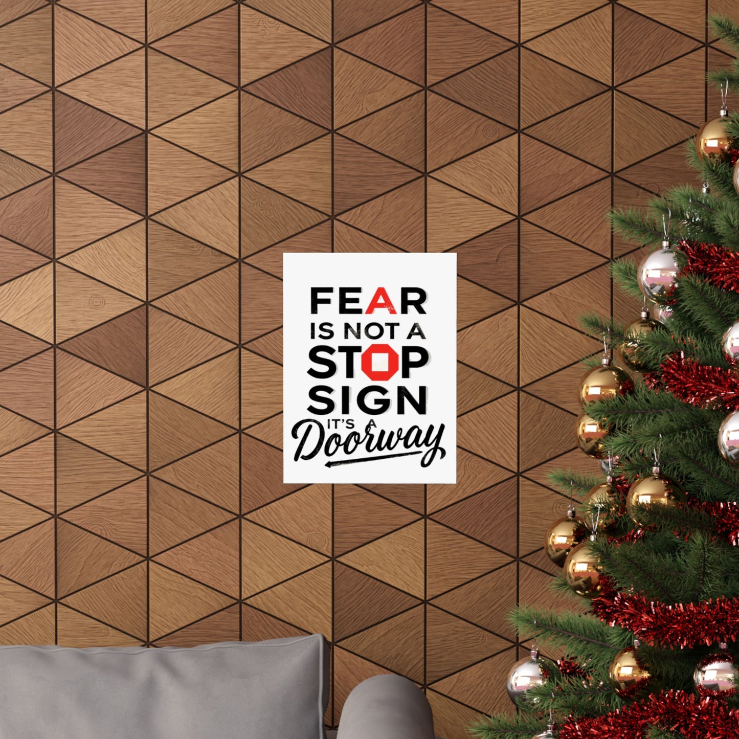 Fear Is Not a Stop Sign Matte Vertical Poster | Motivational Typography