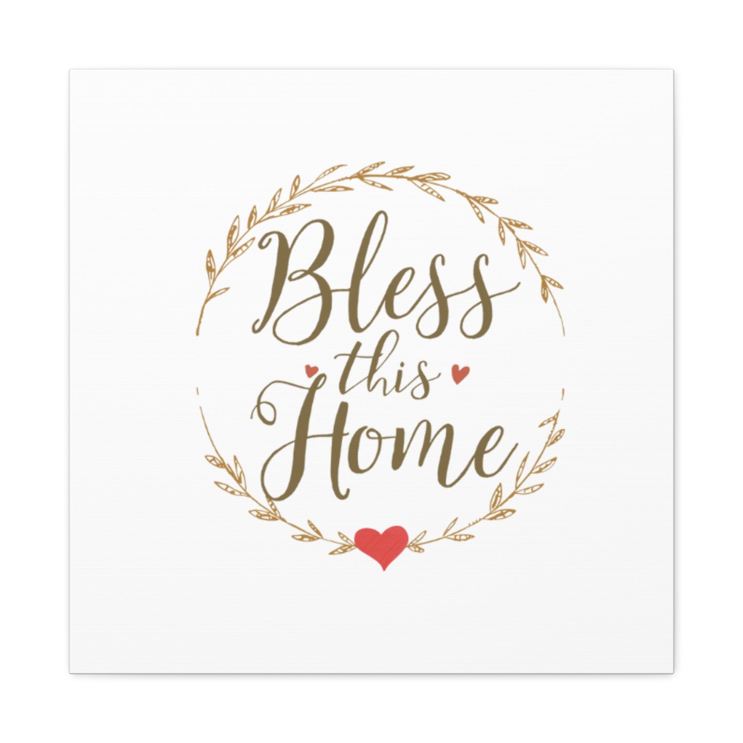 Bless This Home laurel wreath wall art Canvas | Matte Stretched 1.25"