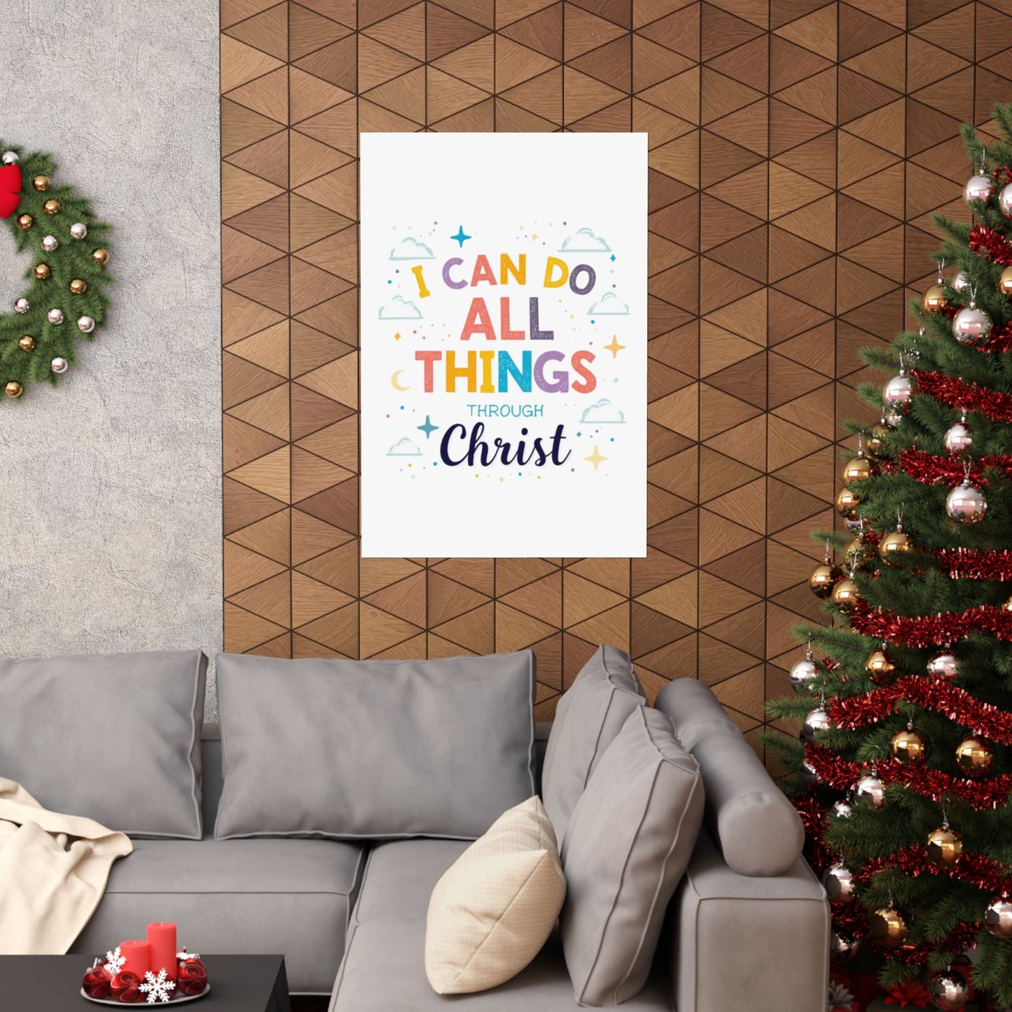 I Can Do All Things Through Christ Poster | Matte Vertical Inspirational Christian Wall Art