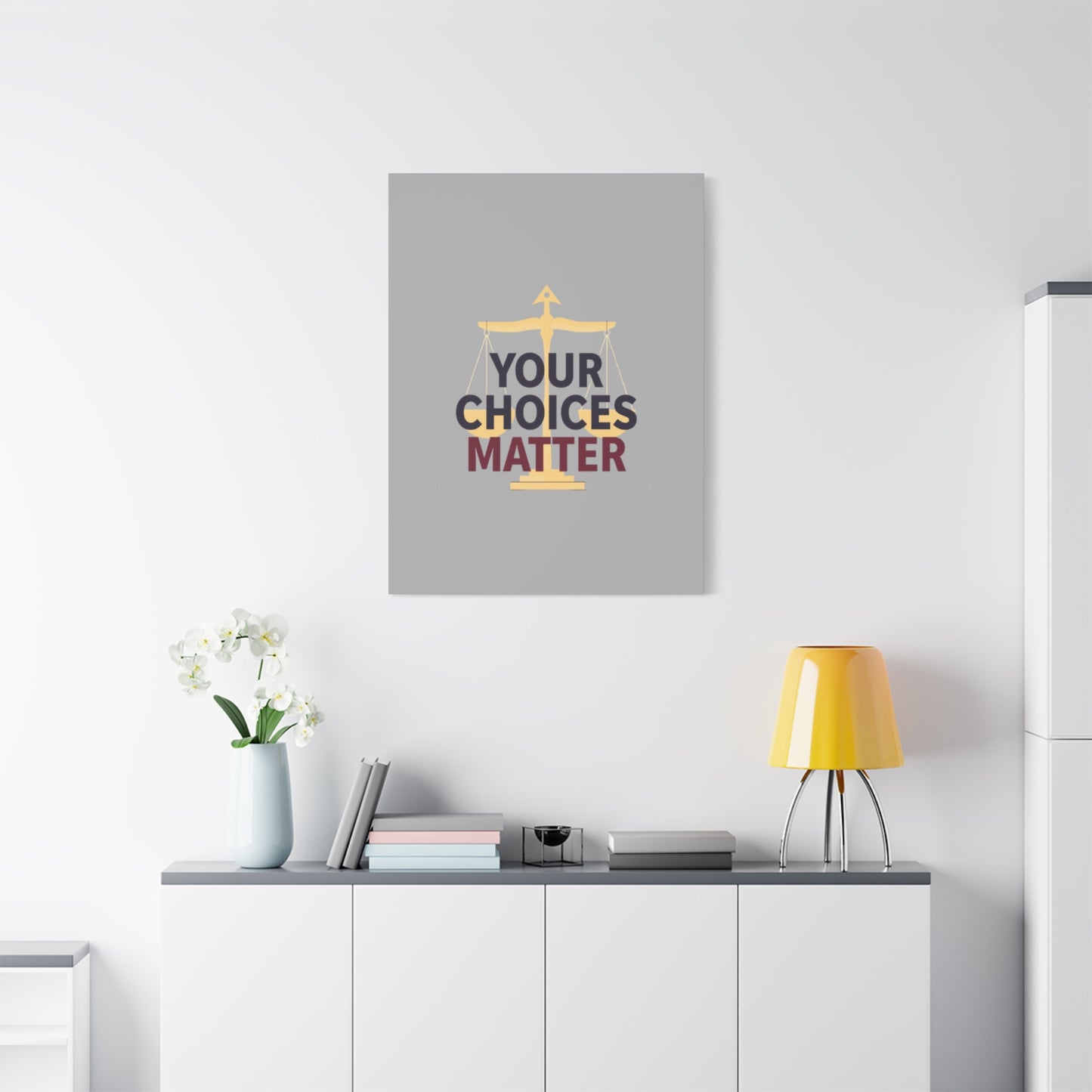 Your Choices Matter scale art Canvas | Matte Stretched Wall Art