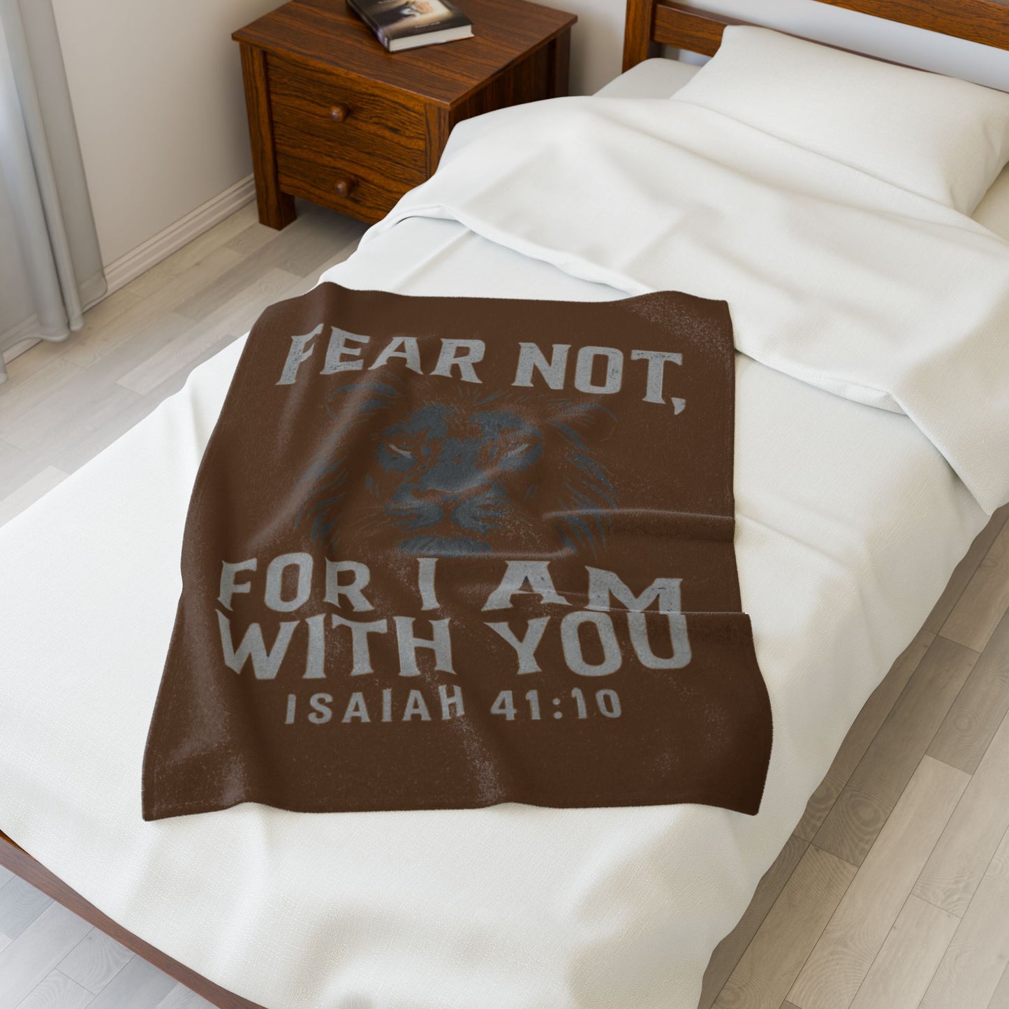 Cozy Velveteen Plush Blanket with Inspirational Lion Design | Warm Throw for Home, Unique Gift, Spiritual Decor, Family Comfort, Bible [...]