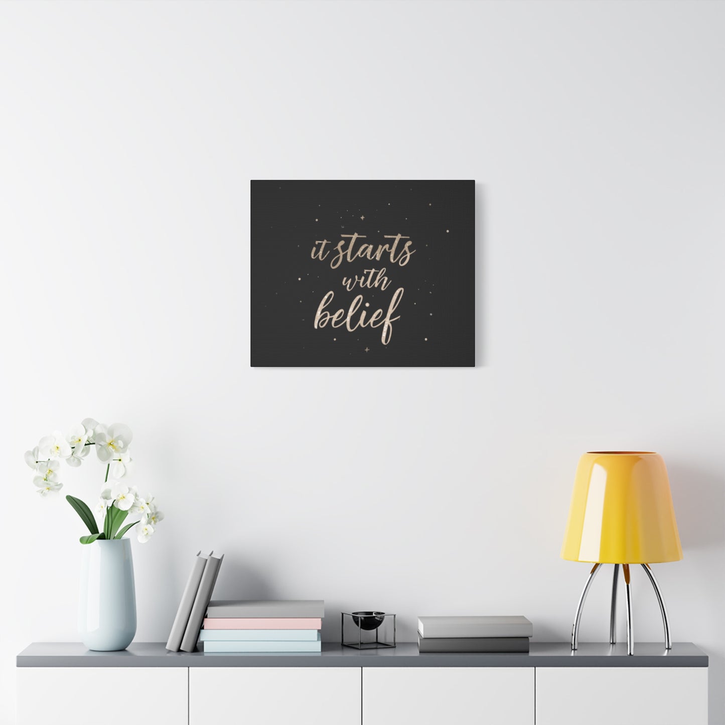 It Starts With Belief Canvas | Inspirational Quote Wall Art
