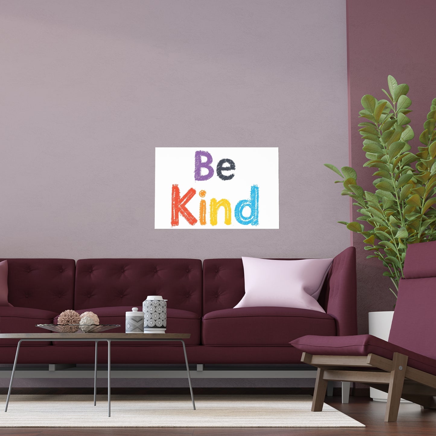 Be Kind colorful typography Poster | Silk Wall Art