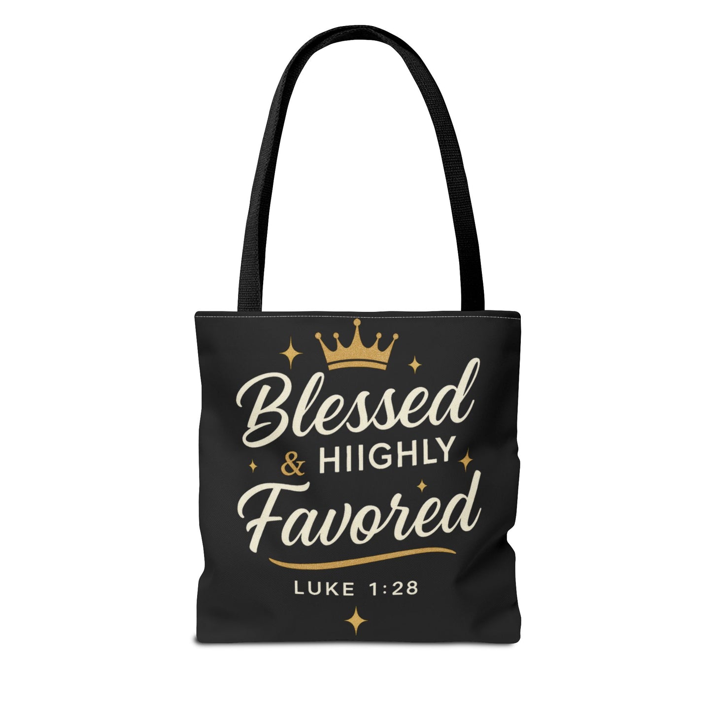 Blessed & Highly Favored Tote Bag | Inspirational Gift | Church Events | Christian Tote | Motivational Bag | Faith-Based Accessory