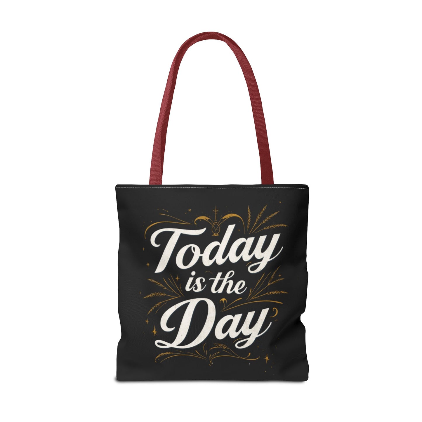Today Is the Day tote bag | Hand-lettered script, charcoal motivational design