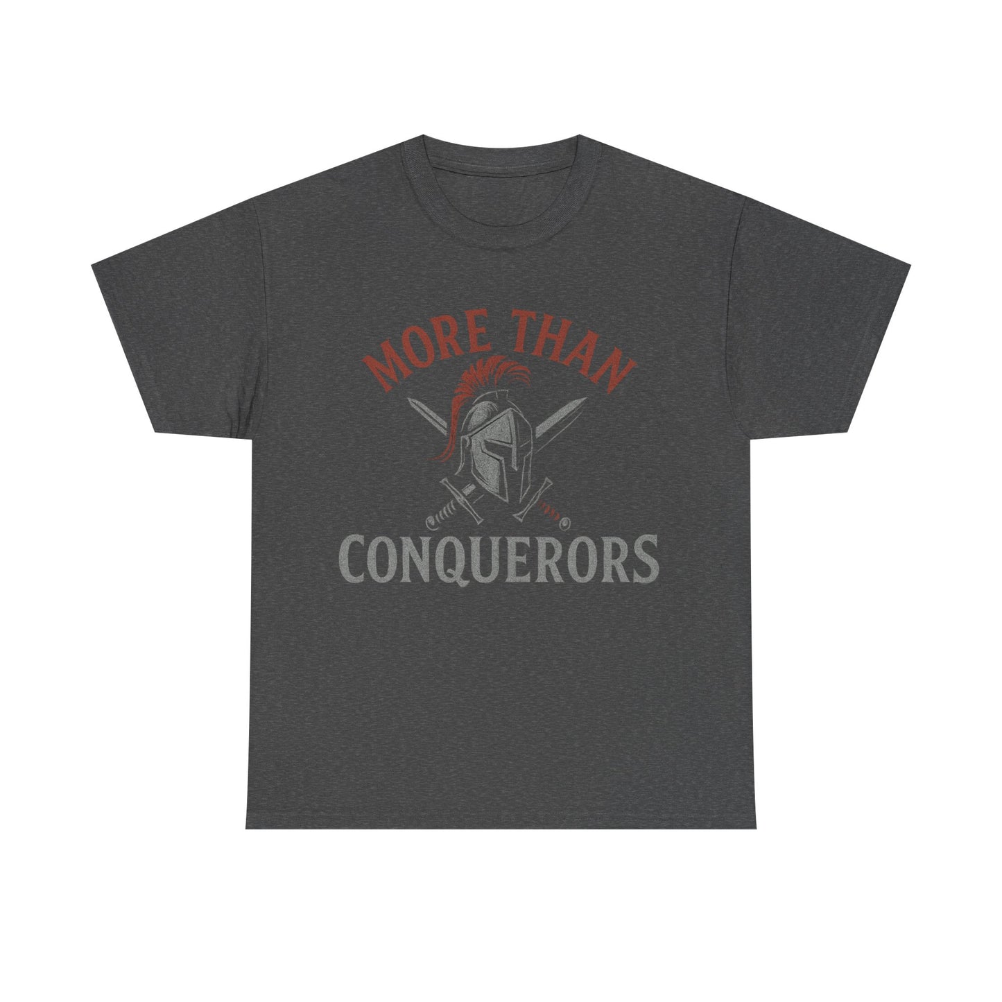 More Than Conquerors Unisex Heavy Cotton Tee, Motivational Shirt, Gifts for Him or Her