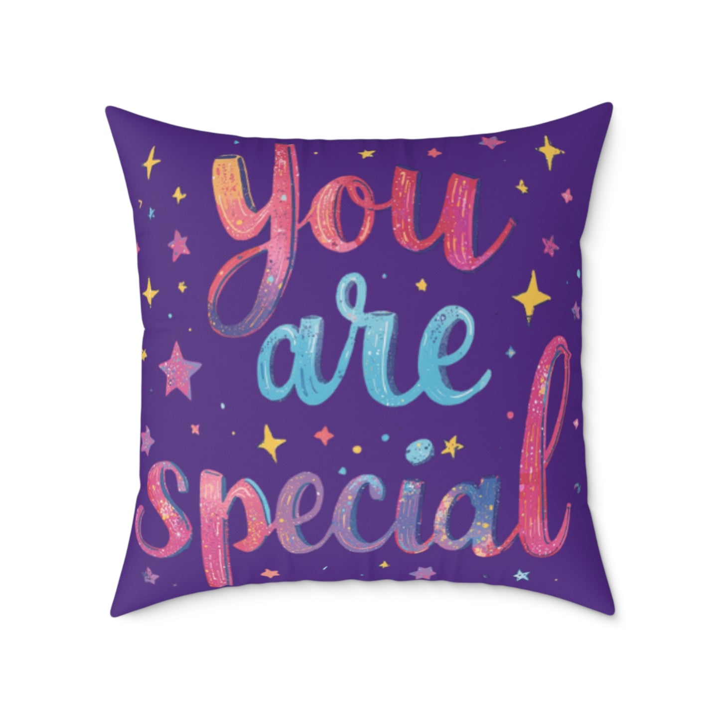 You Are Special pillow | Square Poly Canvas Pillow, inspirational typography