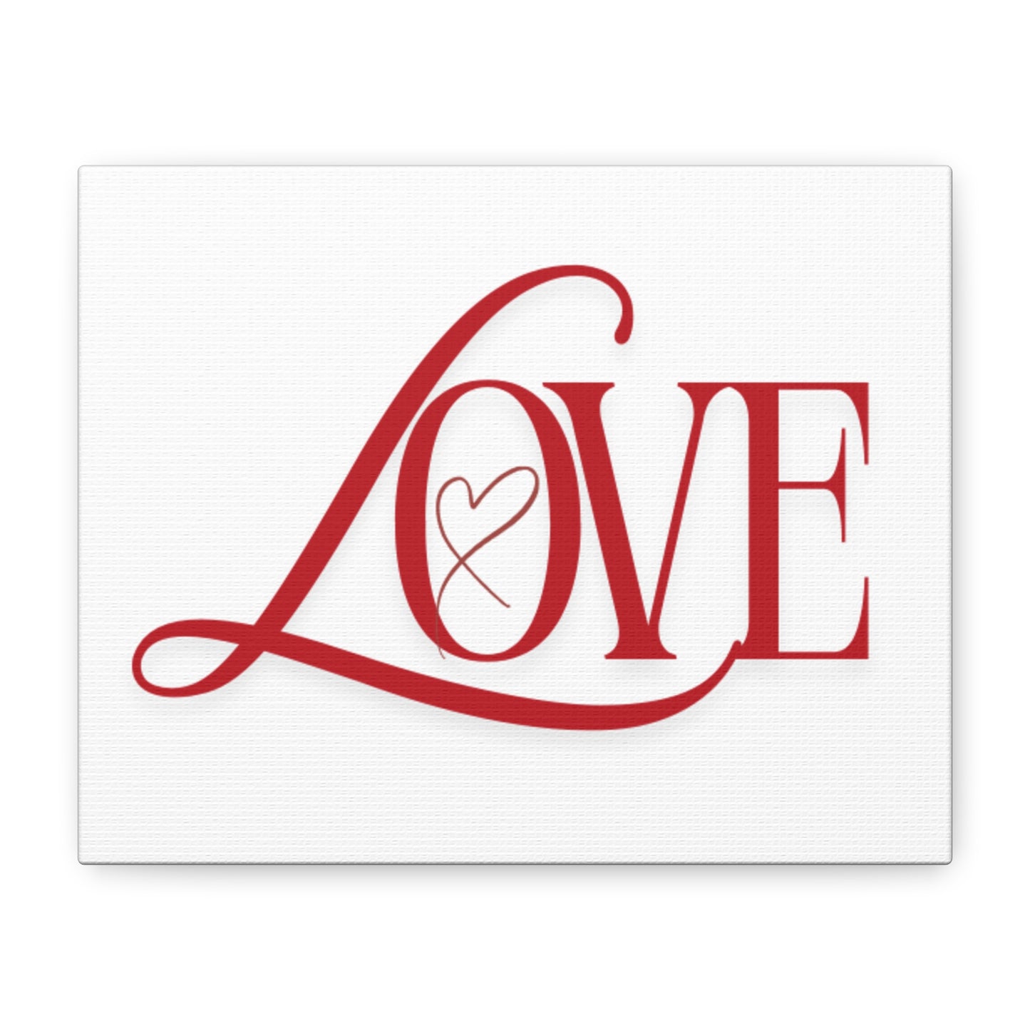 Red Script LOVE with Heart Canvas