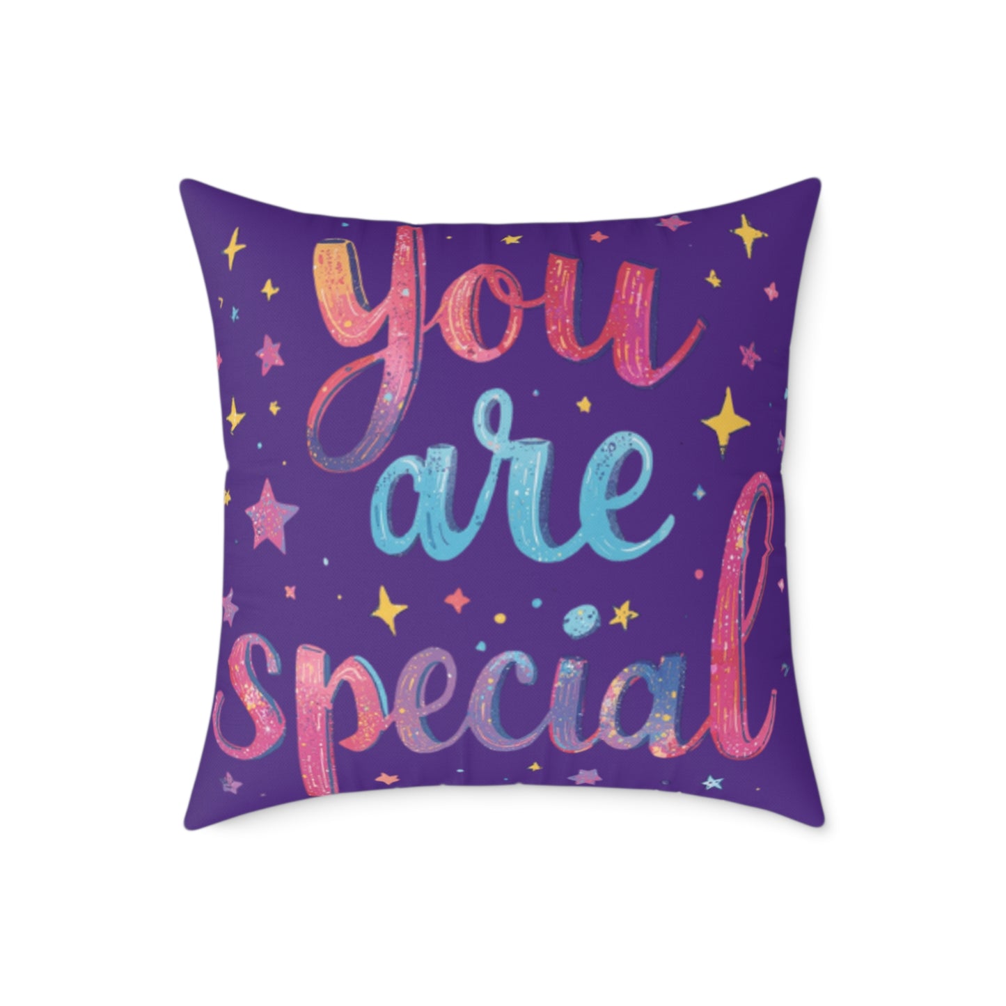 You Are Special pillow | Square Poly Canvas Pillow, inspirational typography