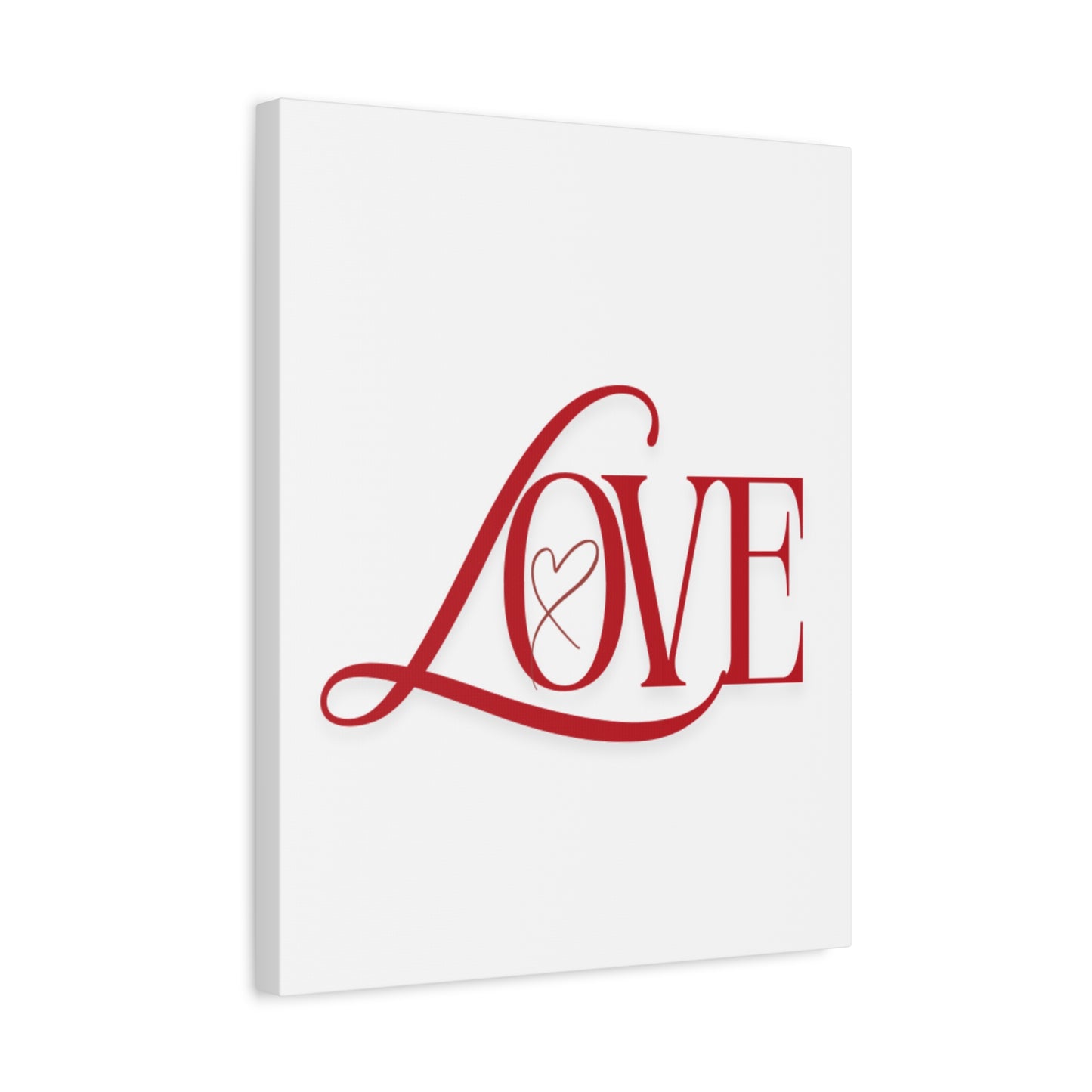 Red Script LOVE with Heart Canvas