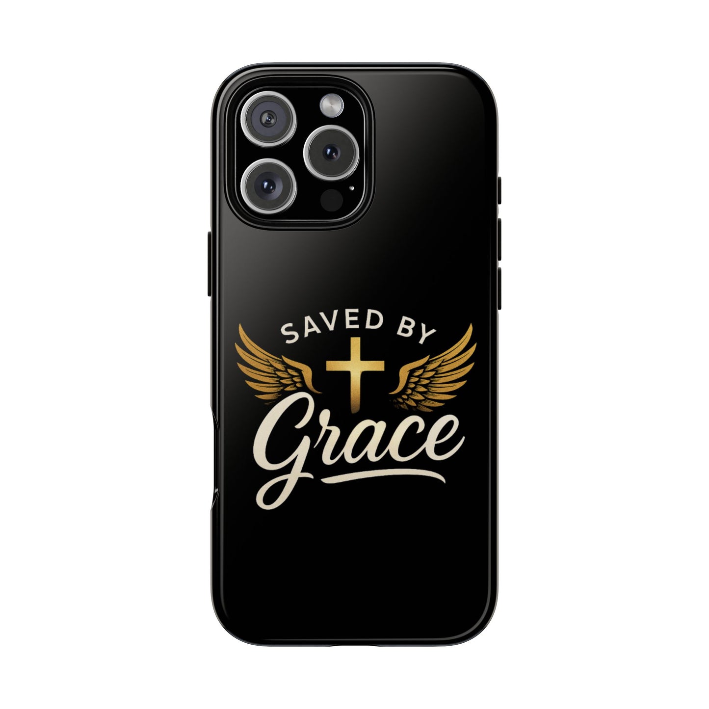 Christian Phone Case - Saved by Grace Design, Unique Gift for Believers, Inspirational Accessory, Stylish Christian Decor