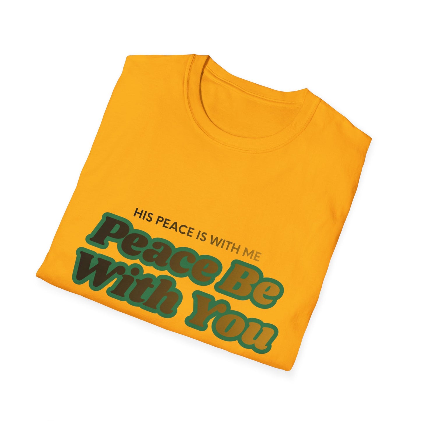 Peace Be With You T-Shirt | Retro Green Amber Lettering