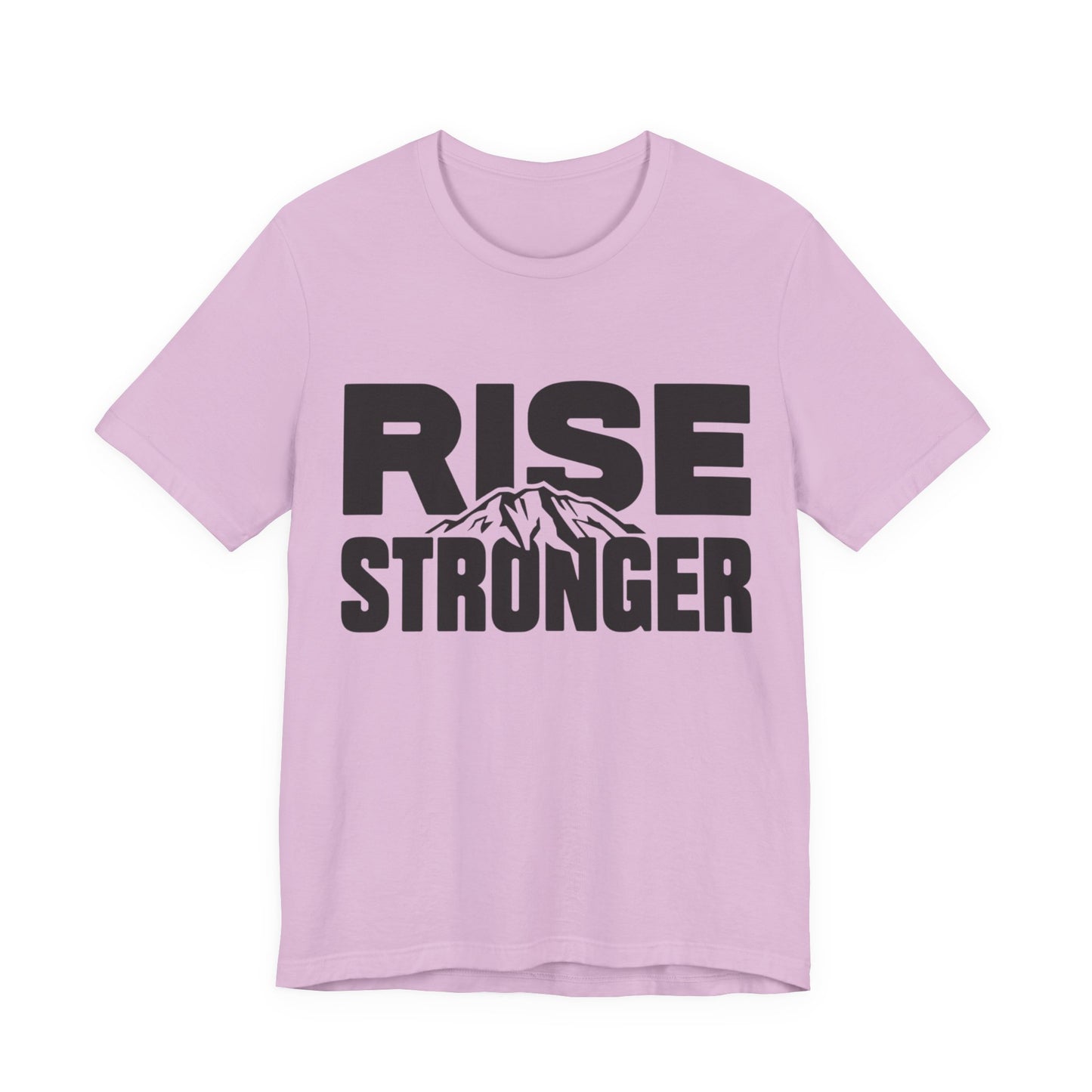 Rise Stronger Mountain Graphic Tee | Motivational Typography Shirt