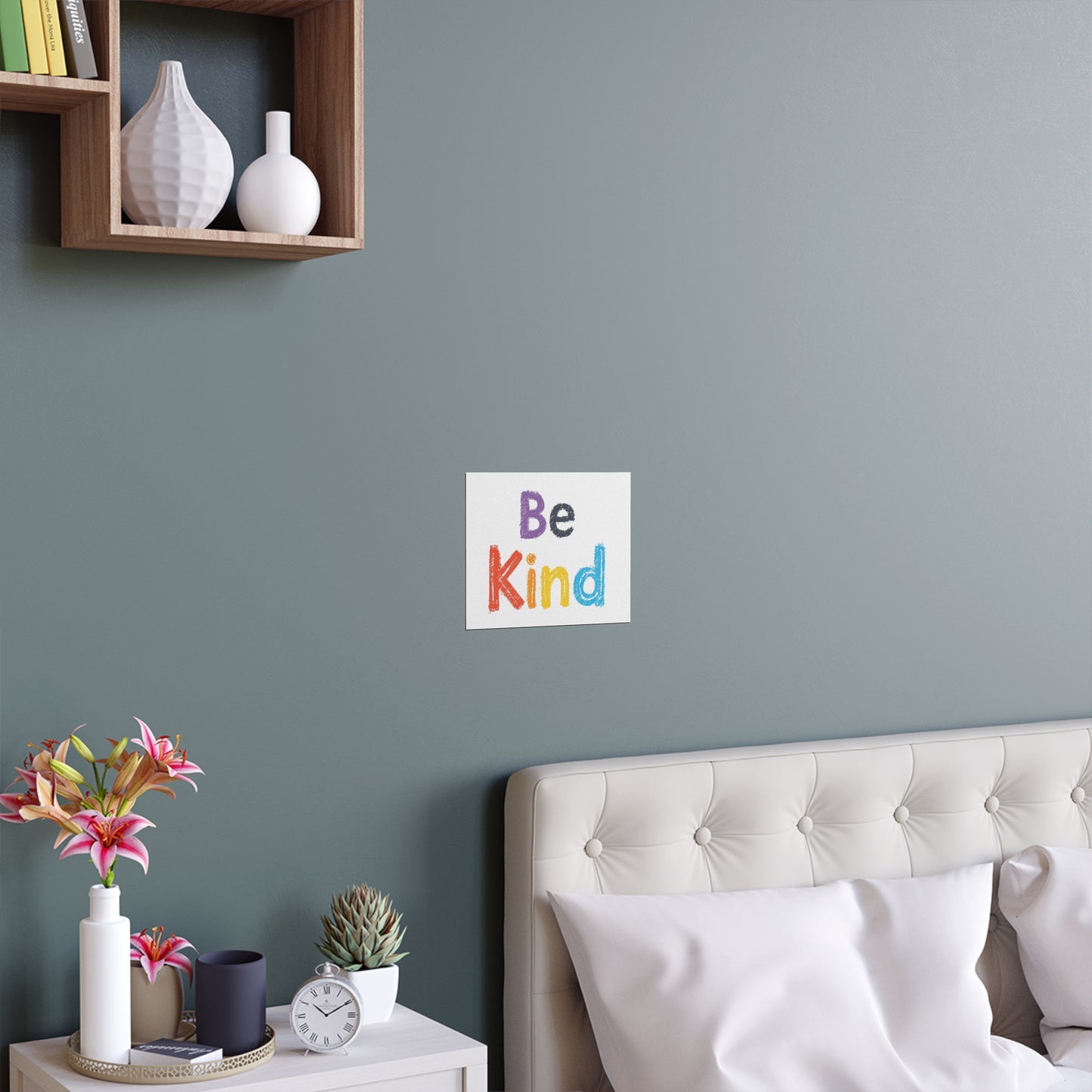 Be Kind colorful typography Poster | Silk Wall Art