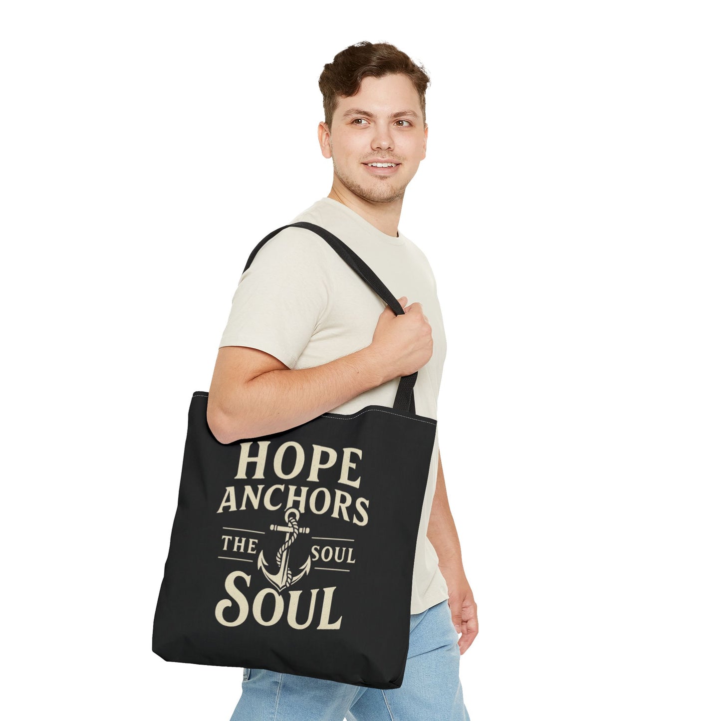 Inspirational Tote Bag - Hope Anchors the Soul, Everyday Use, Beach Bag, Travel Companion