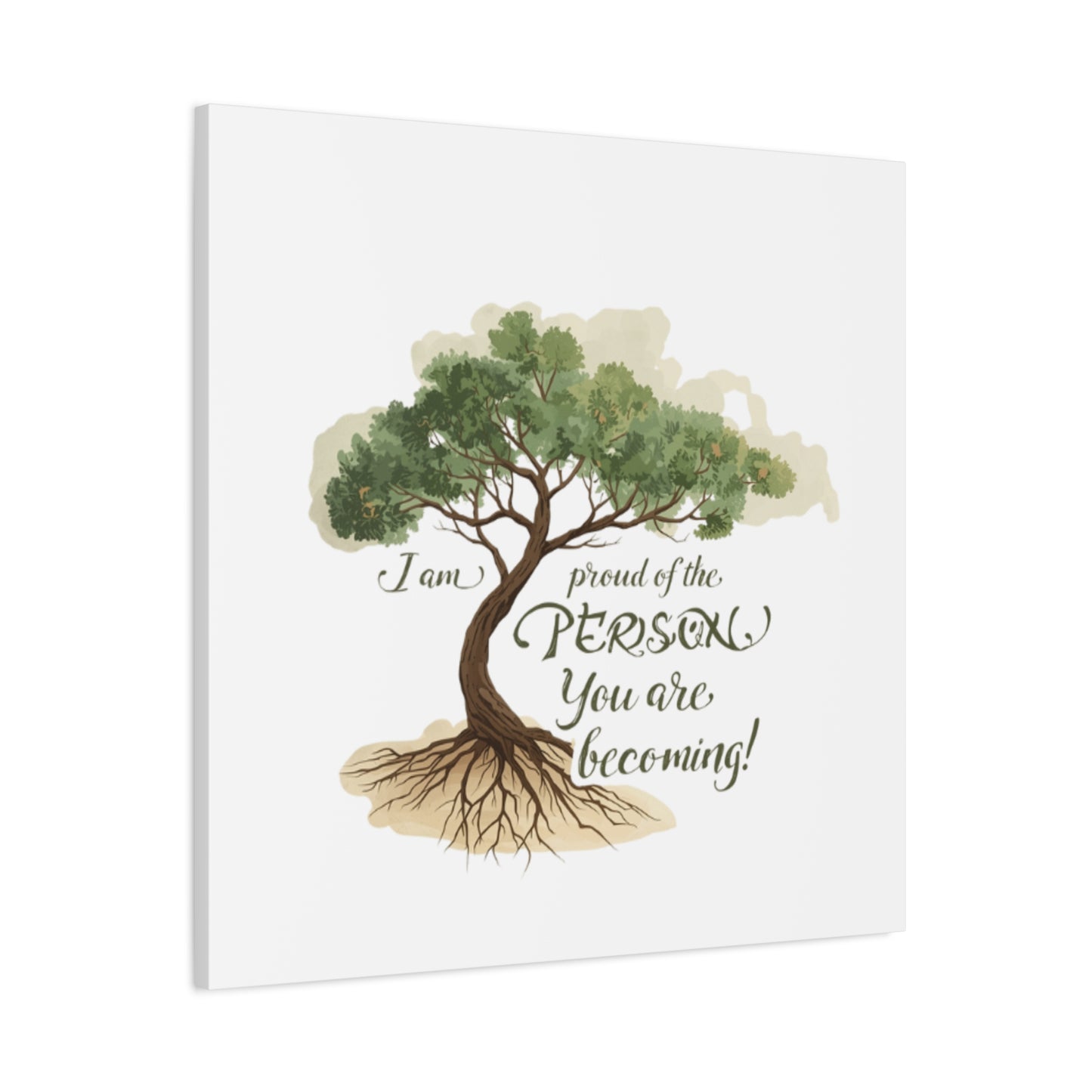 Tree of Growth Inspirational Quote Matte Canvas