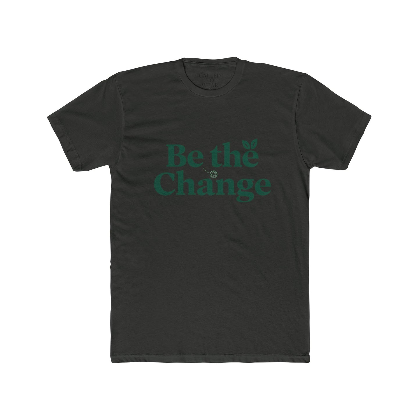 Live With Purpose tee, Minimal Green Leaf Typography | Cotton Crew