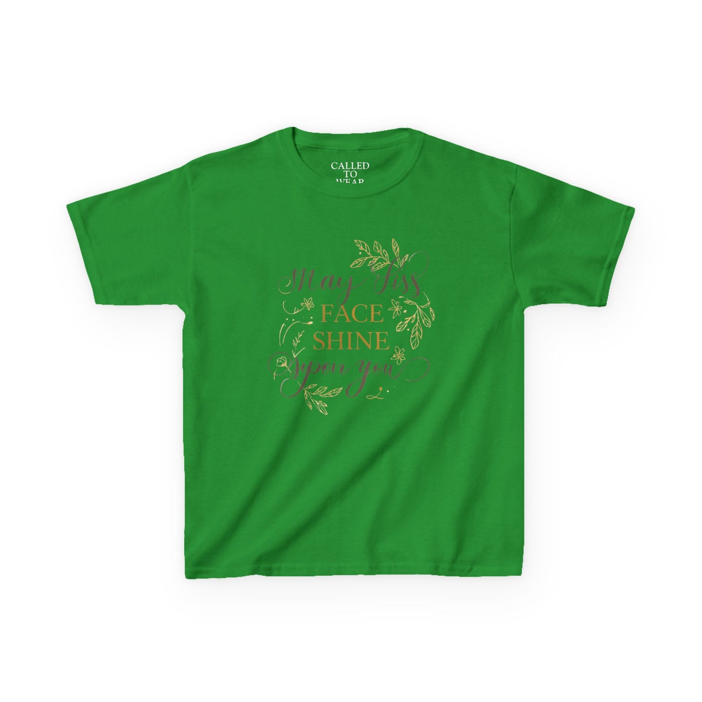 Gold Script Laurel 'Seen and Steady' Kids Tee | Metallic Keepsake Shirt