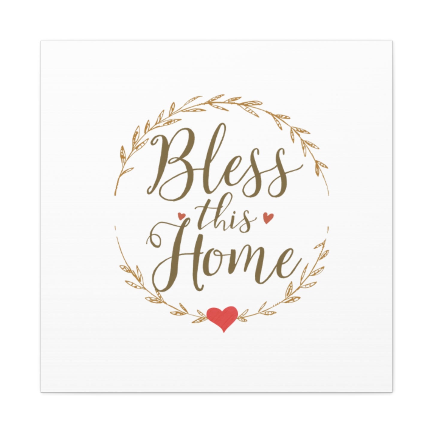 Bless This Home laurel wreath wall art Canvas | Matte Stretched 1.25"