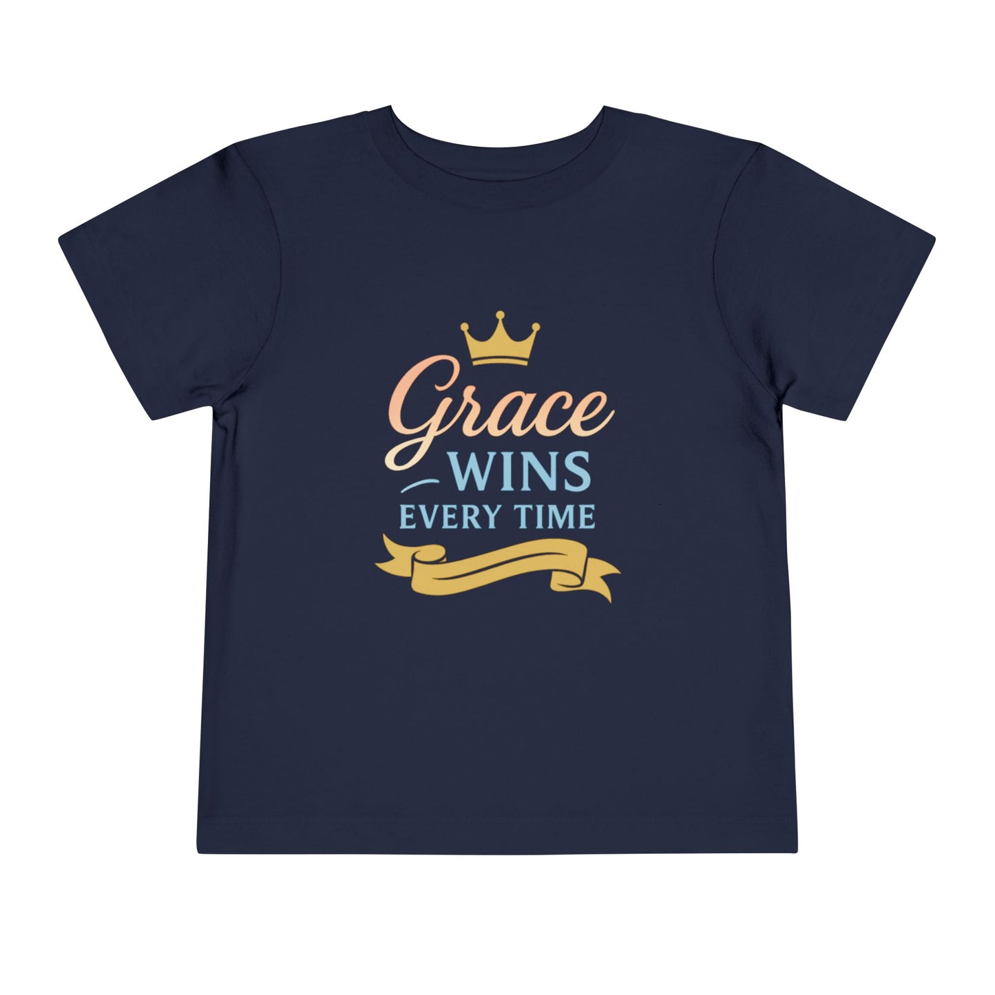 Toddler Short Sleeve Tee - "Grace Wins Every Time" Inspirational Kids T-Shirt, Perfect for Birthdays, Playdates, Baby Showers, Gifts, [...]