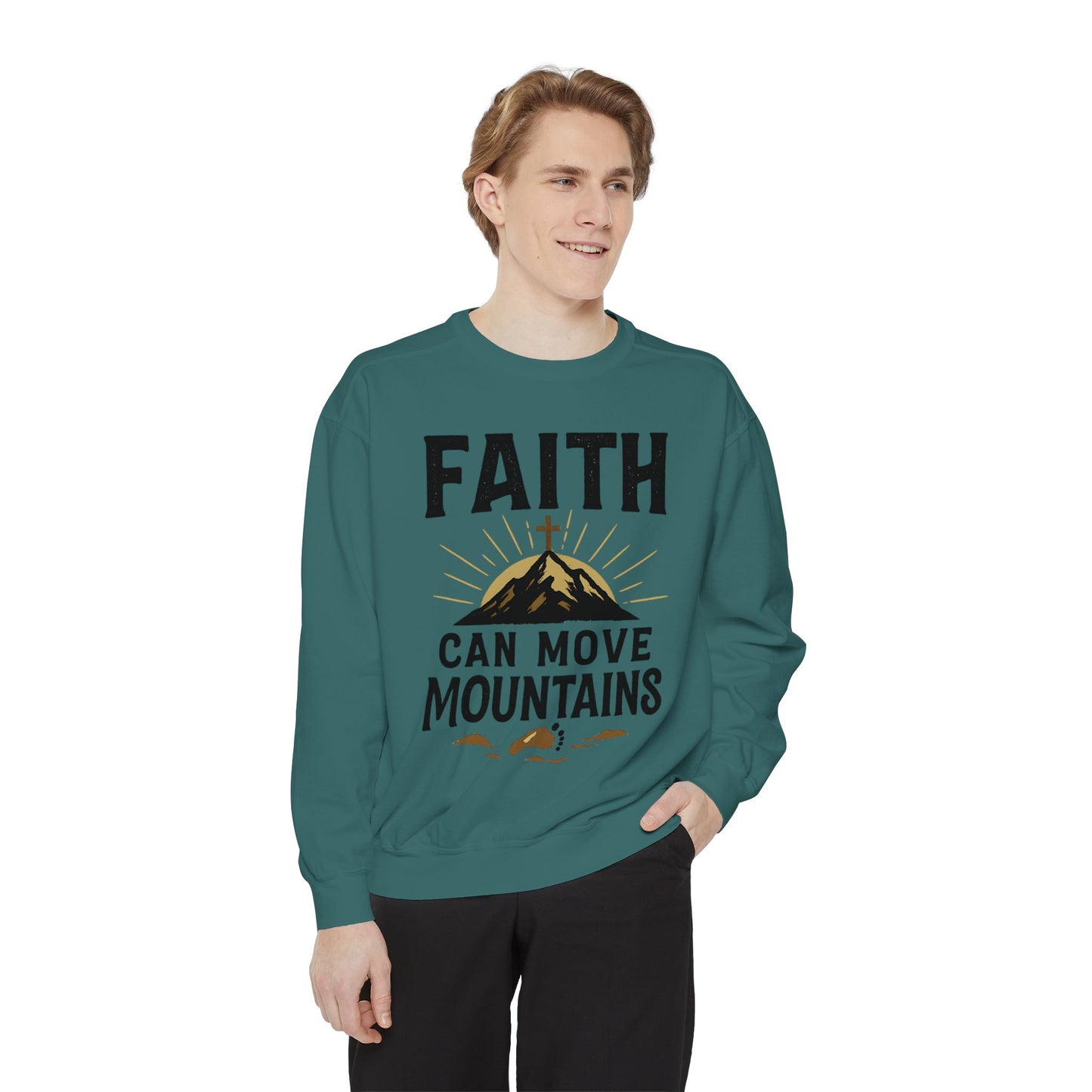 Faith-Inspired Garment-Dyed Sweatshirt | Cozy Christian Apparel, Inspirational Gift, Faith Merchandise, Unisex Crewneck, Casual Sweat