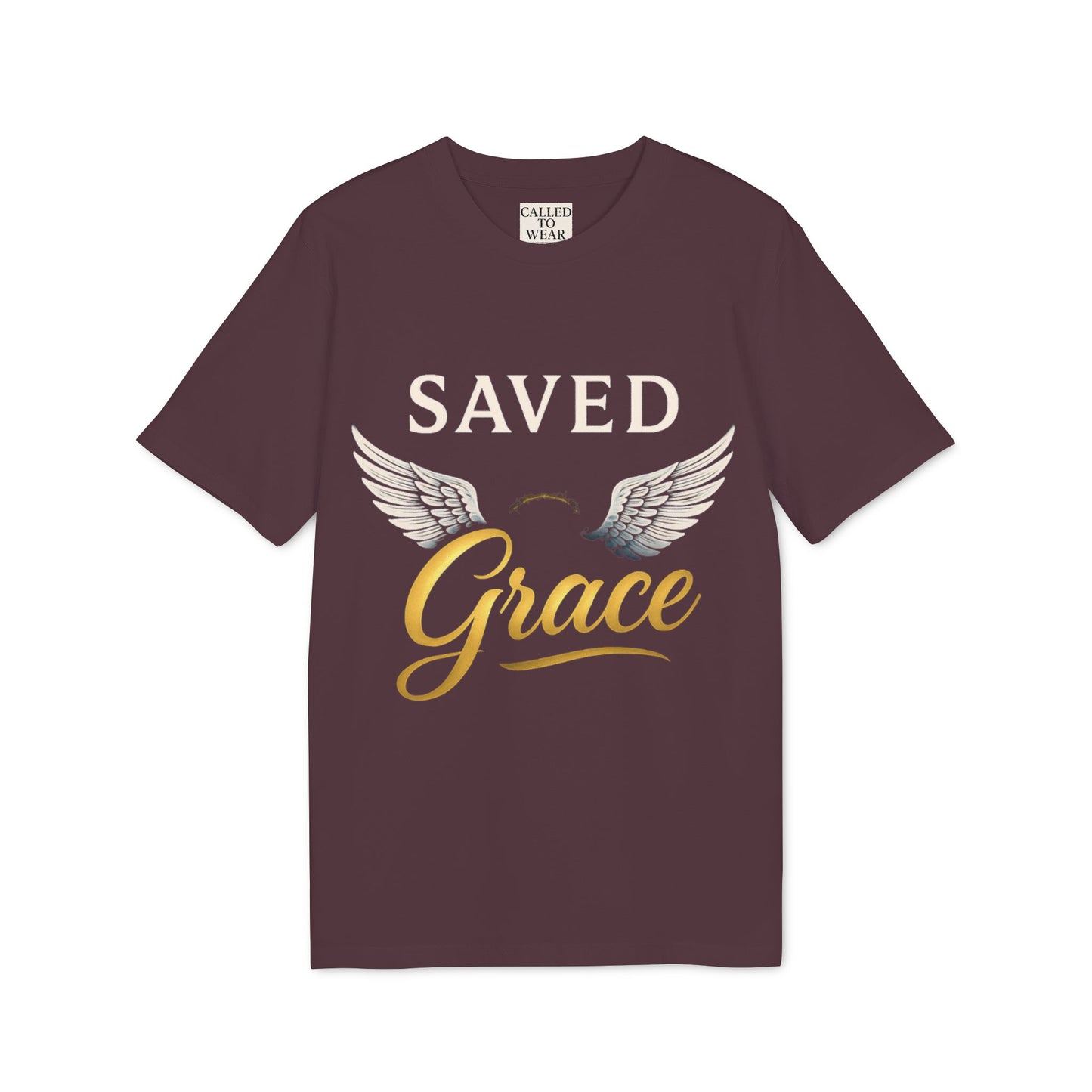 Faith Graphic T-Shirt - Saved Grace with Wings - Christian Gift