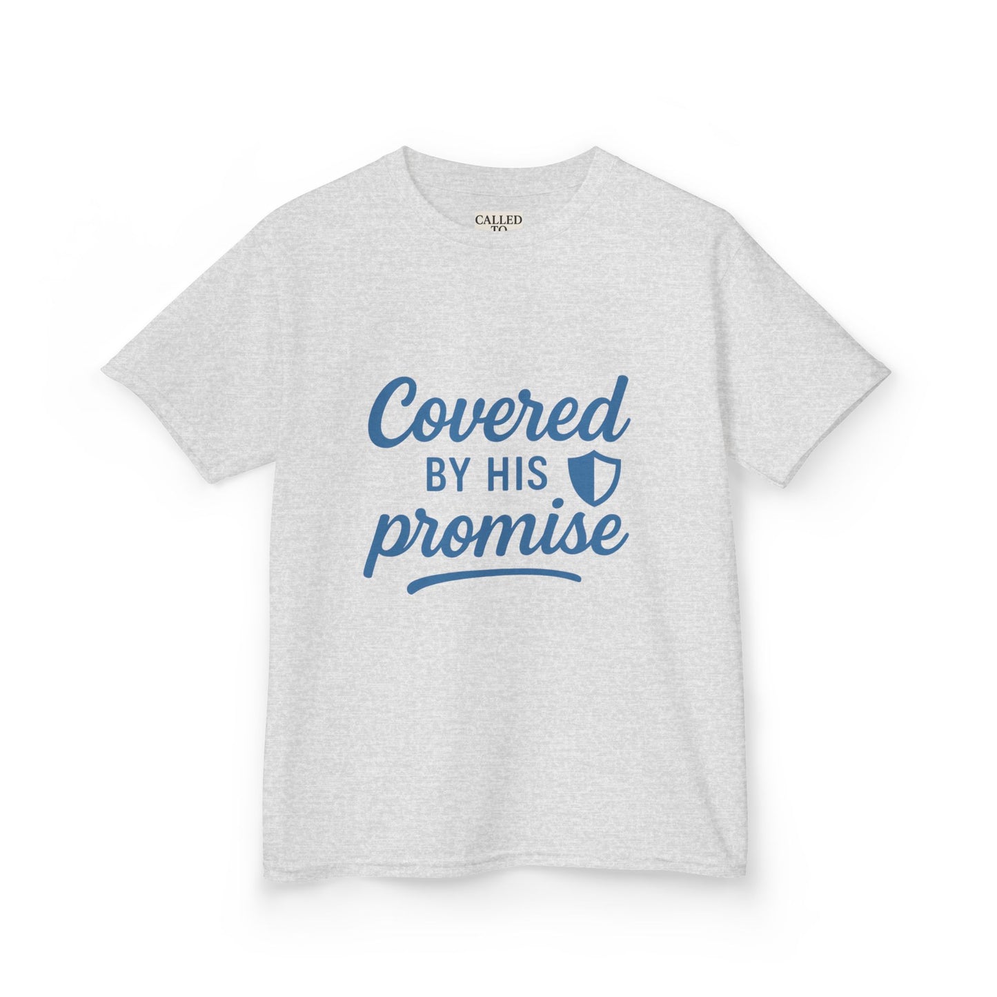 Inspirational Kids Tee - Covered by His Promise, Faith-Based Christian Shirt