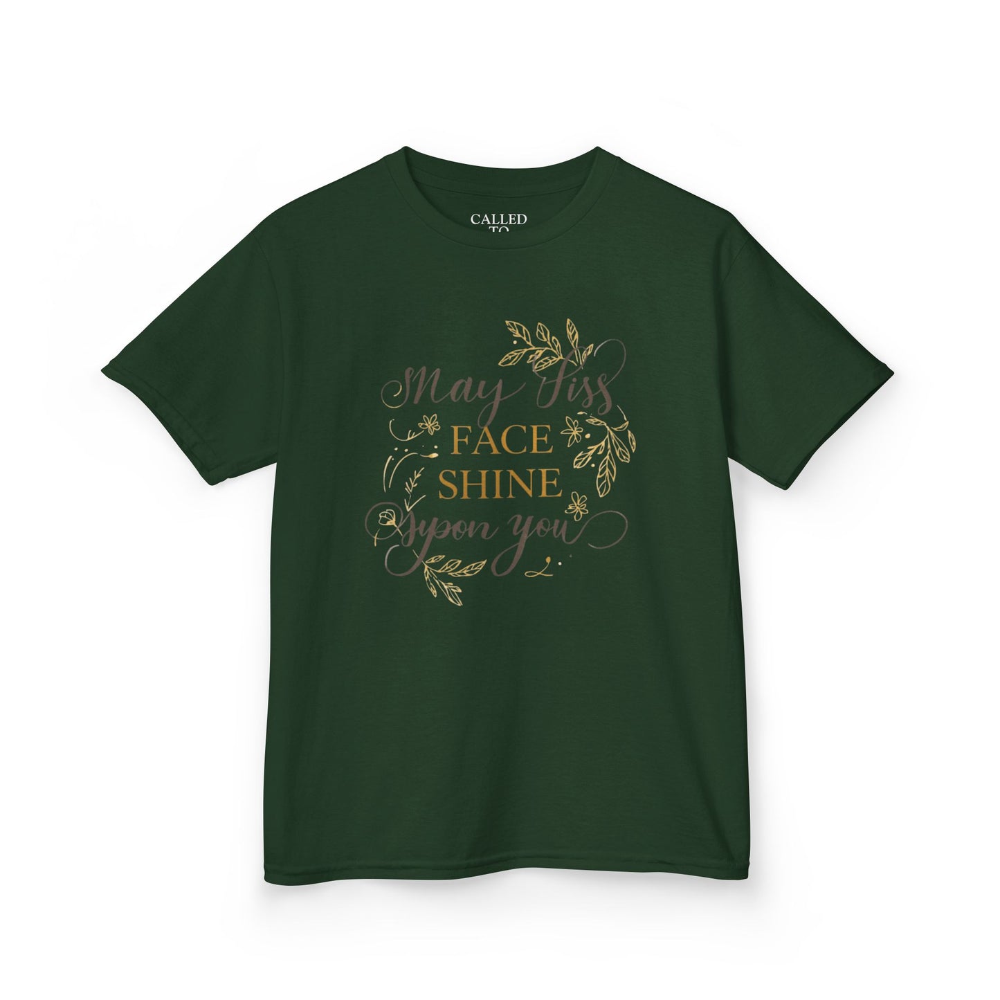 Gold Script Laurel 'Seen and Steady' Kids Tee | Metallic Keepsake Shirt