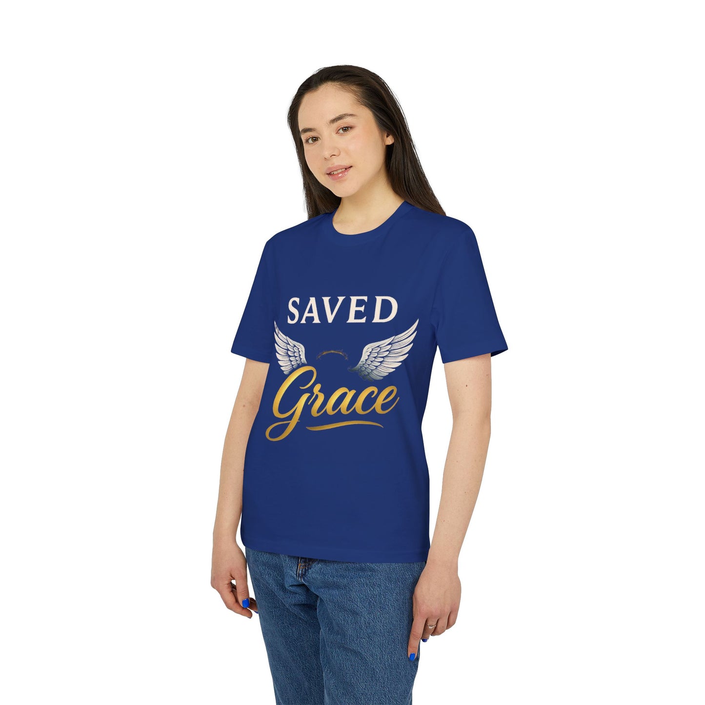 Faith Graphic T-Shirt - Saved Grace with Wings - Christian Gift