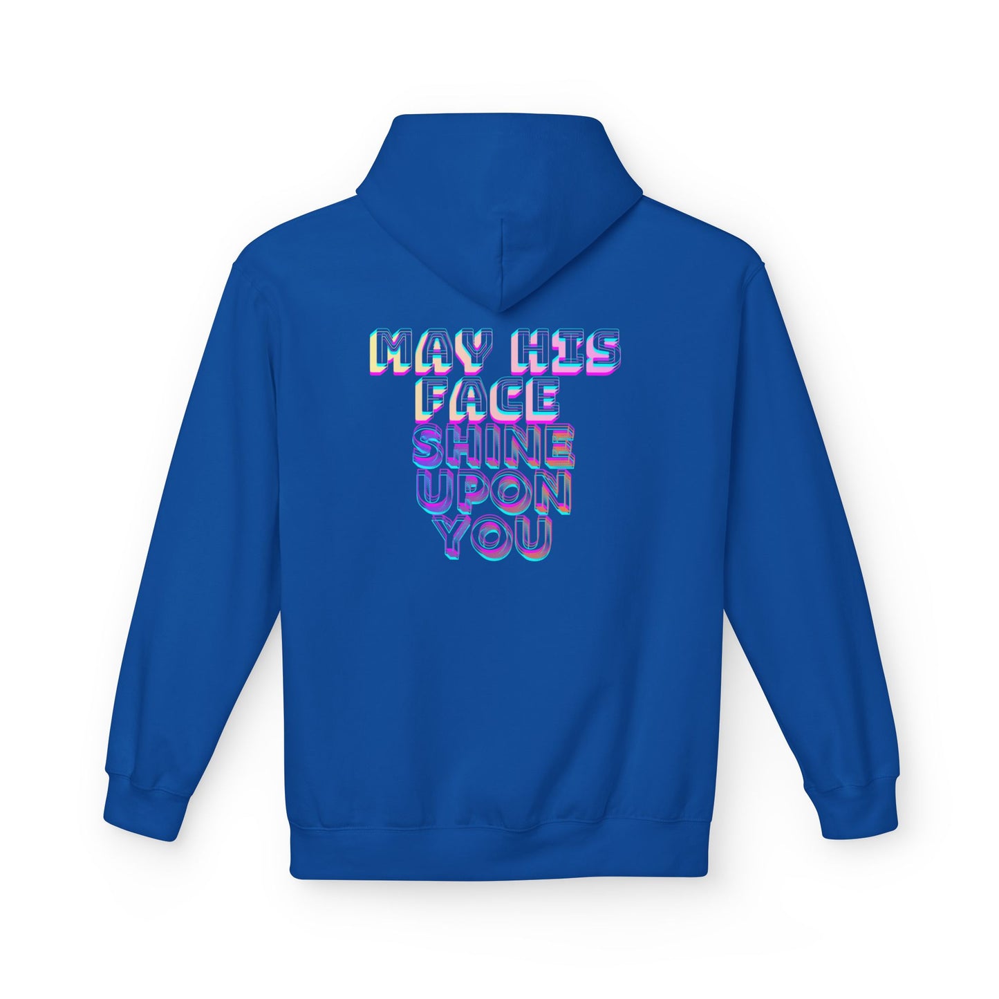 May His Face Shine Upon You Hoodie | Iridescent Lettering, Devotional Back Design