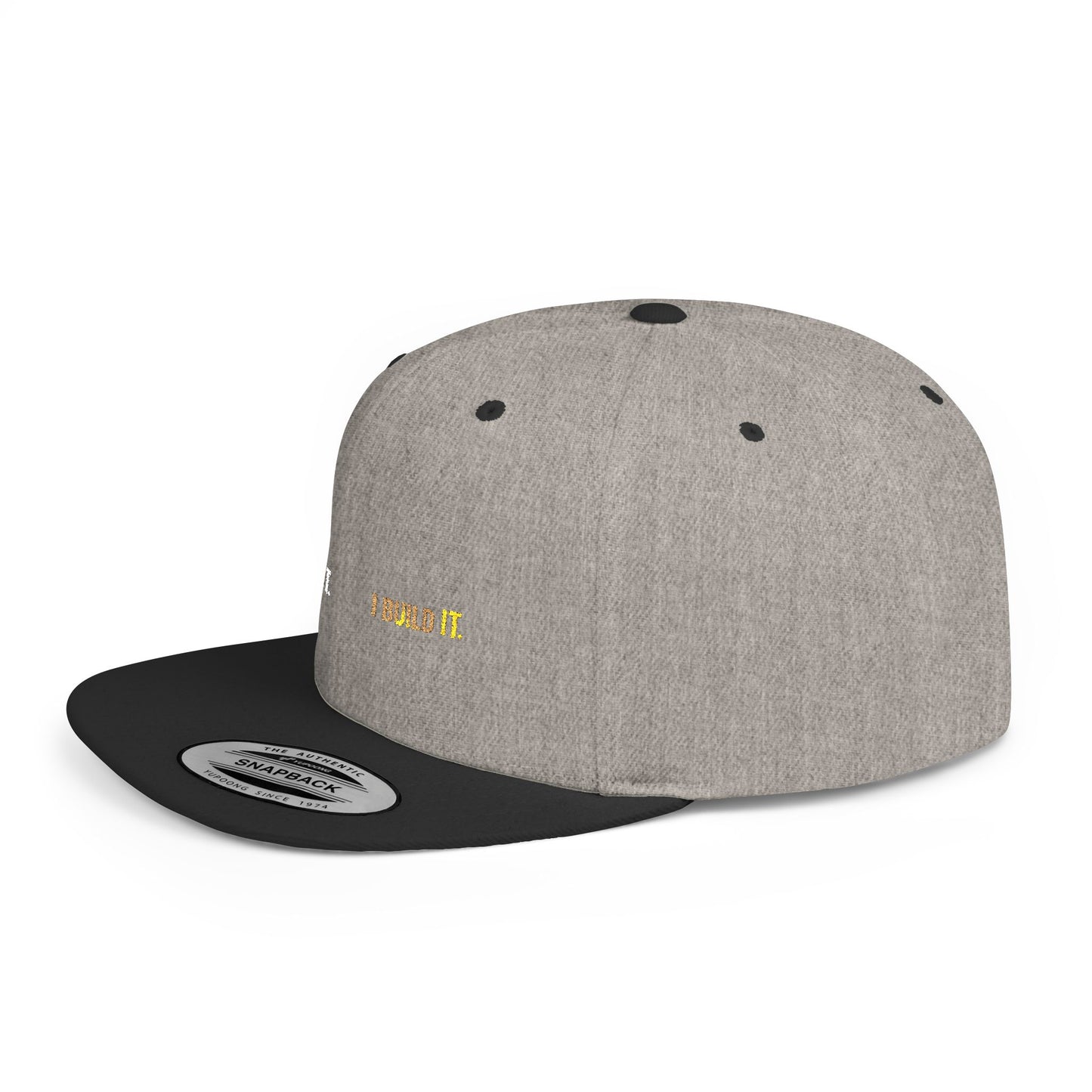 Snapback Hat Minimal 'I see It. I Build It' Embroidered Flat Bill Cap