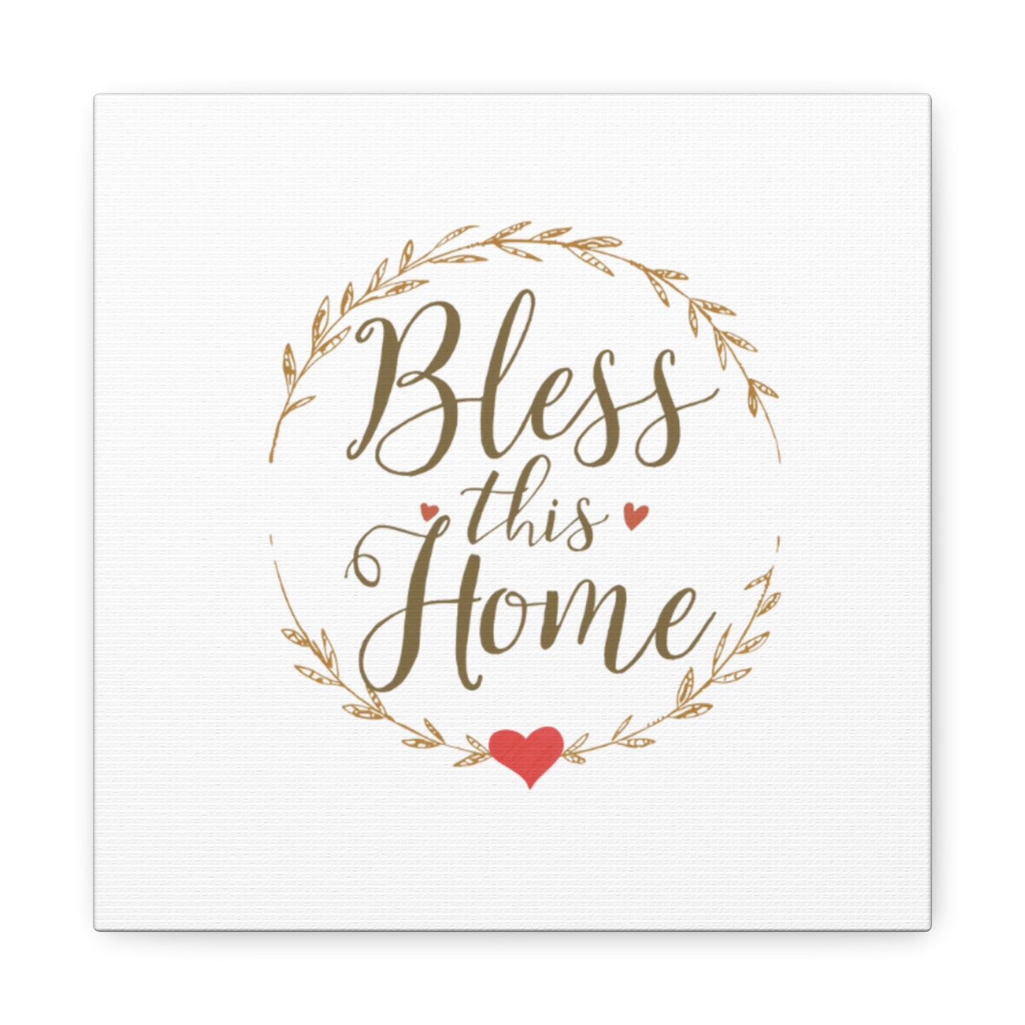 Bless This Home laurel wreath wall art Canvas | Matte Stretched 1.25"
