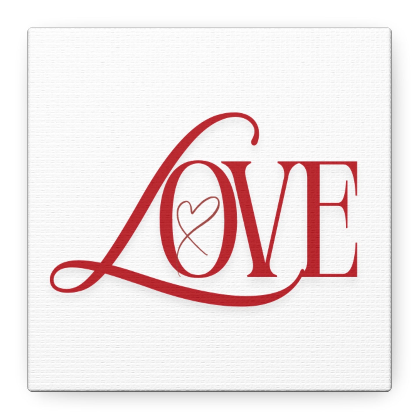 Red Script LOVE with Heart Canvas