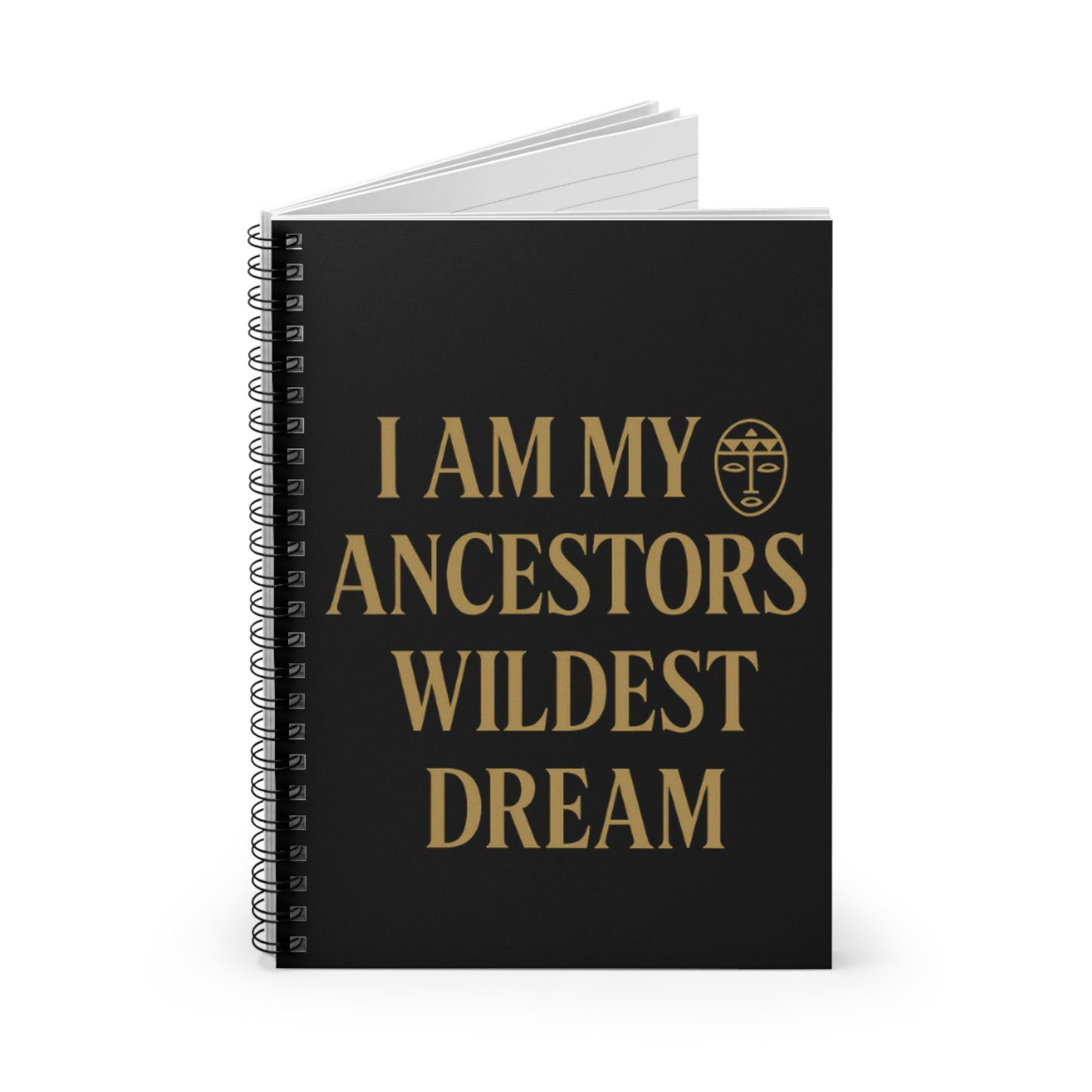 Spiral Notebook - Ancestral Dreams Quotes Journal, Motivational Gift, Stationery for Writers, Art Students, Black Spiral Notebook