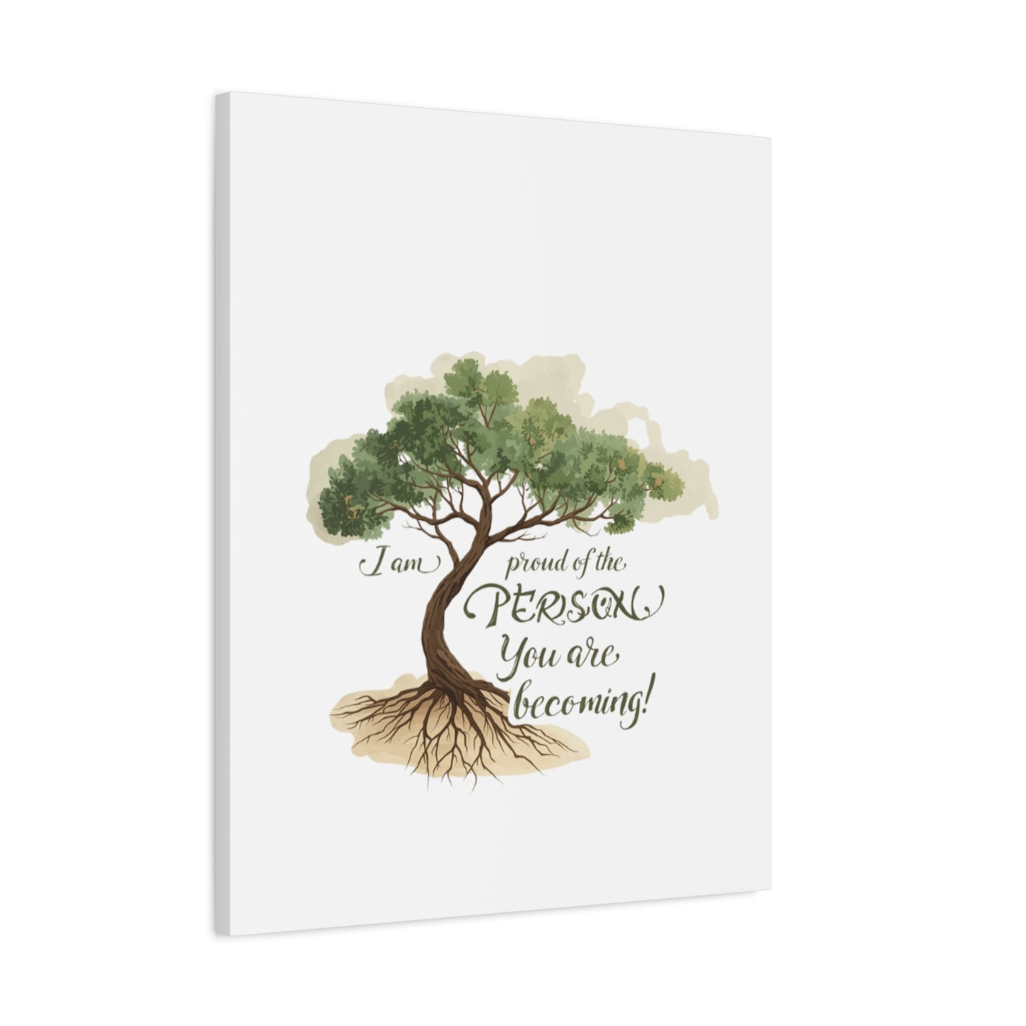 Tree of Growth Inspirational Quote Matte Canvas