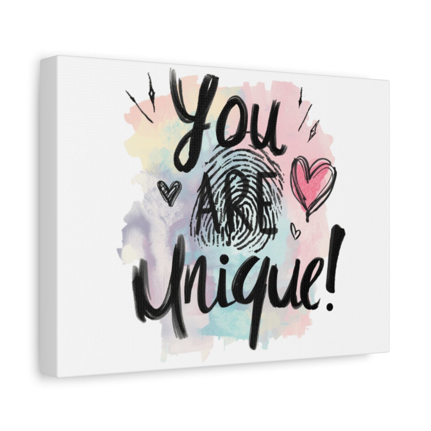 You Are Unique fingerprint heart canvas