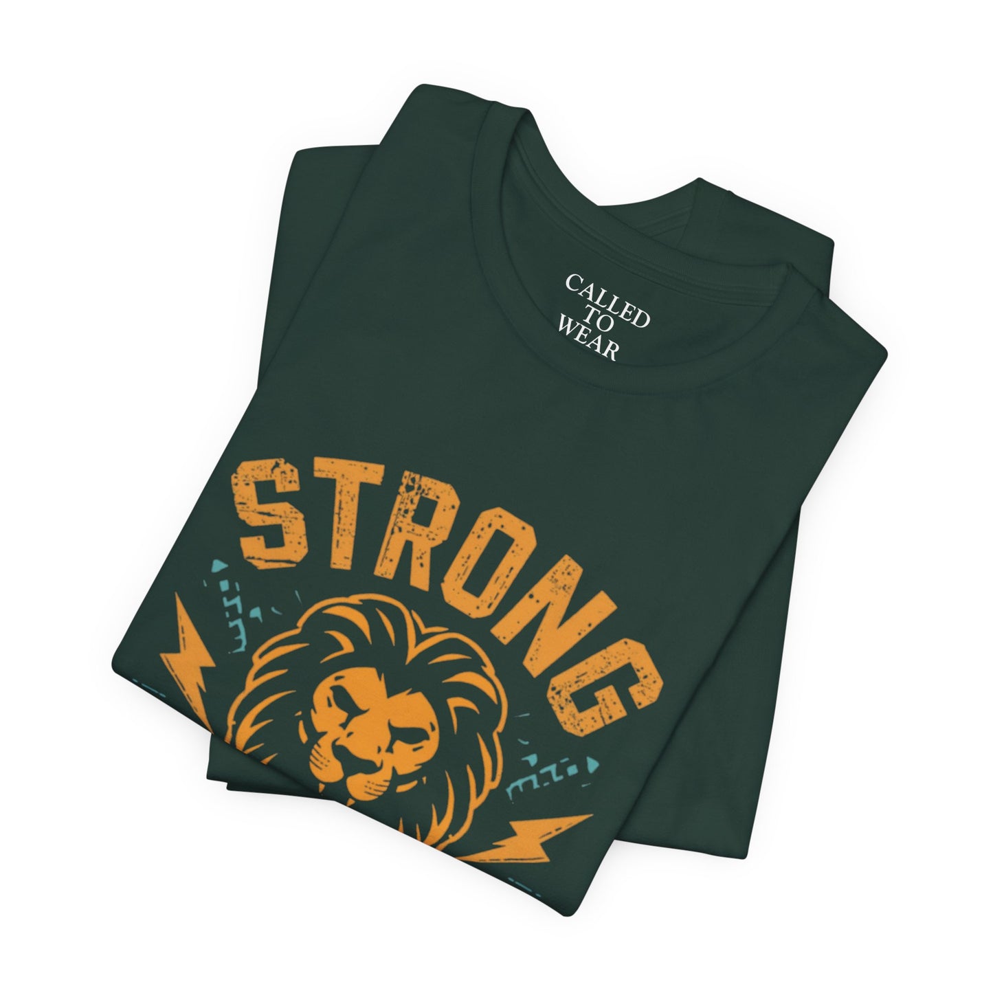 Strong Courageous Lion Tee | Vintage Lion Head, Motivational Graphic