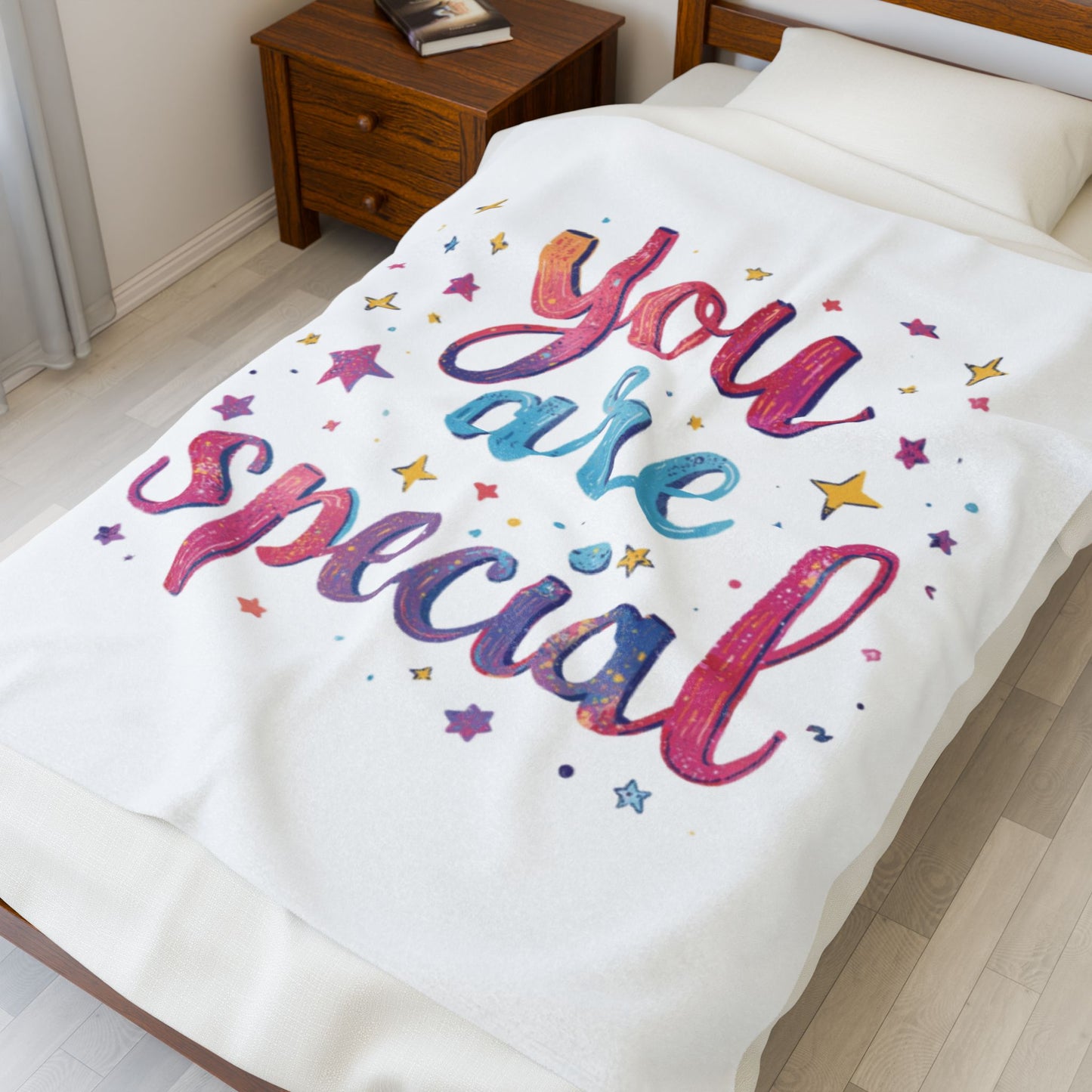 You Are Special Velveteen Plush Blanket | Inspirational Quote, Stars