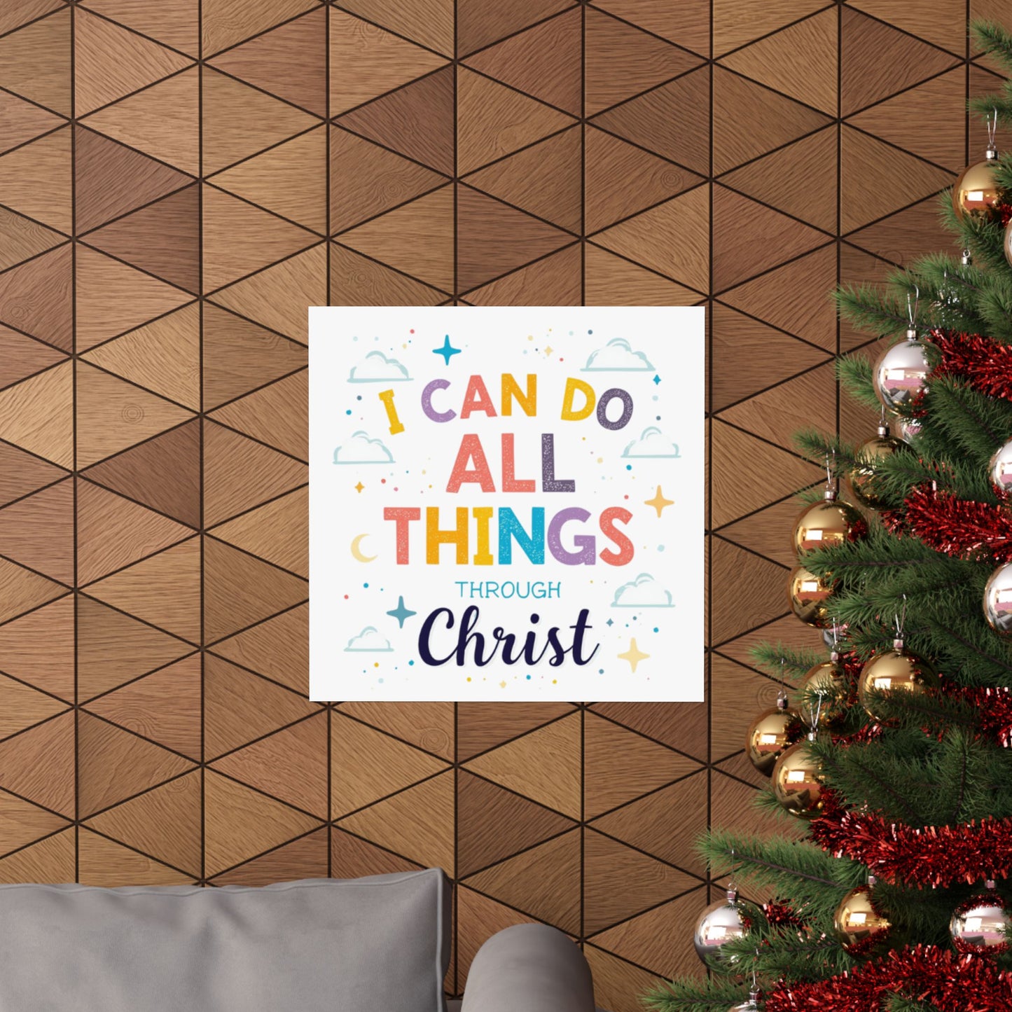 I Can Do All Things Through Christ Poster | Matte Vertical Inspirational Christian Wall Art