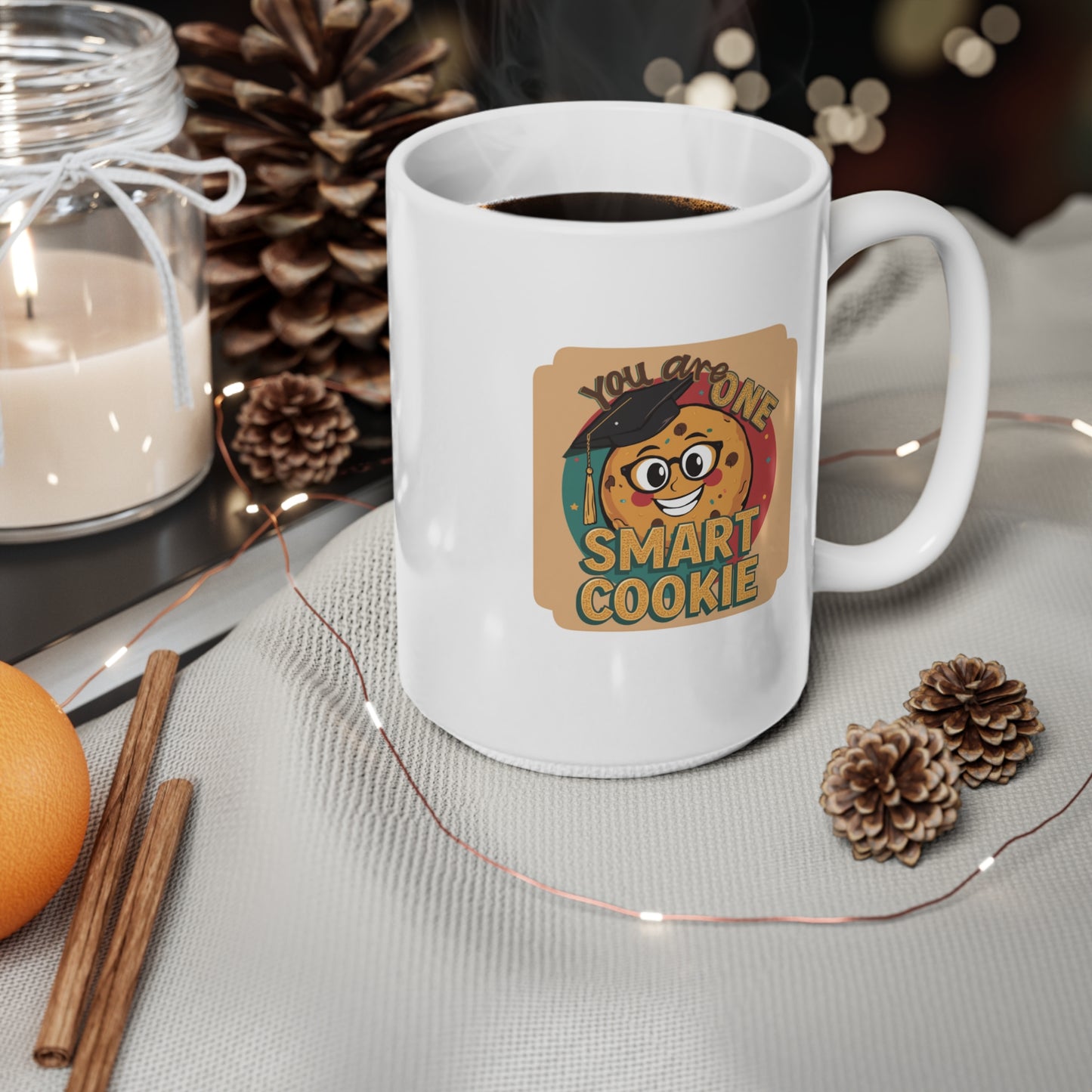 You Are One Smart Cookie Ceramic Mug | Graduation Cookie Design, 11oz & 15oz