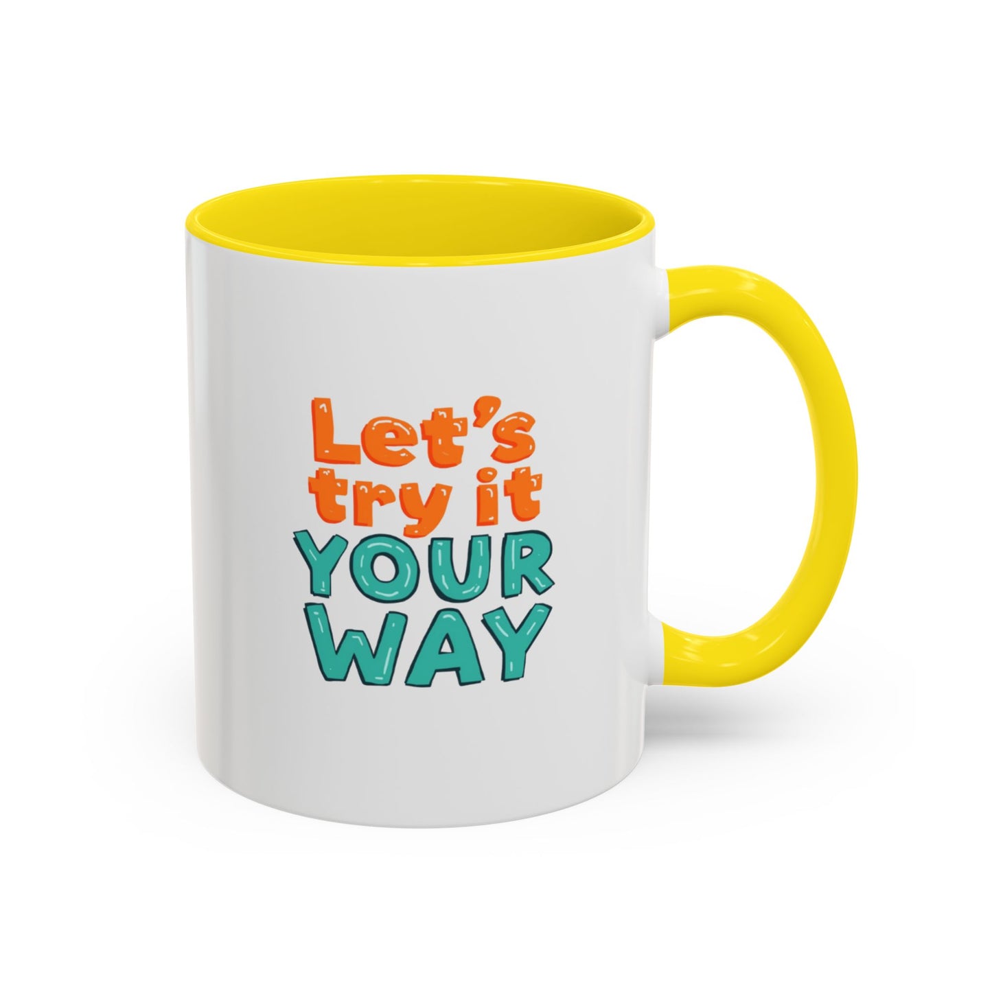Let’s Try It Your Way Accent Coffee Mug | Typography Retro Colors